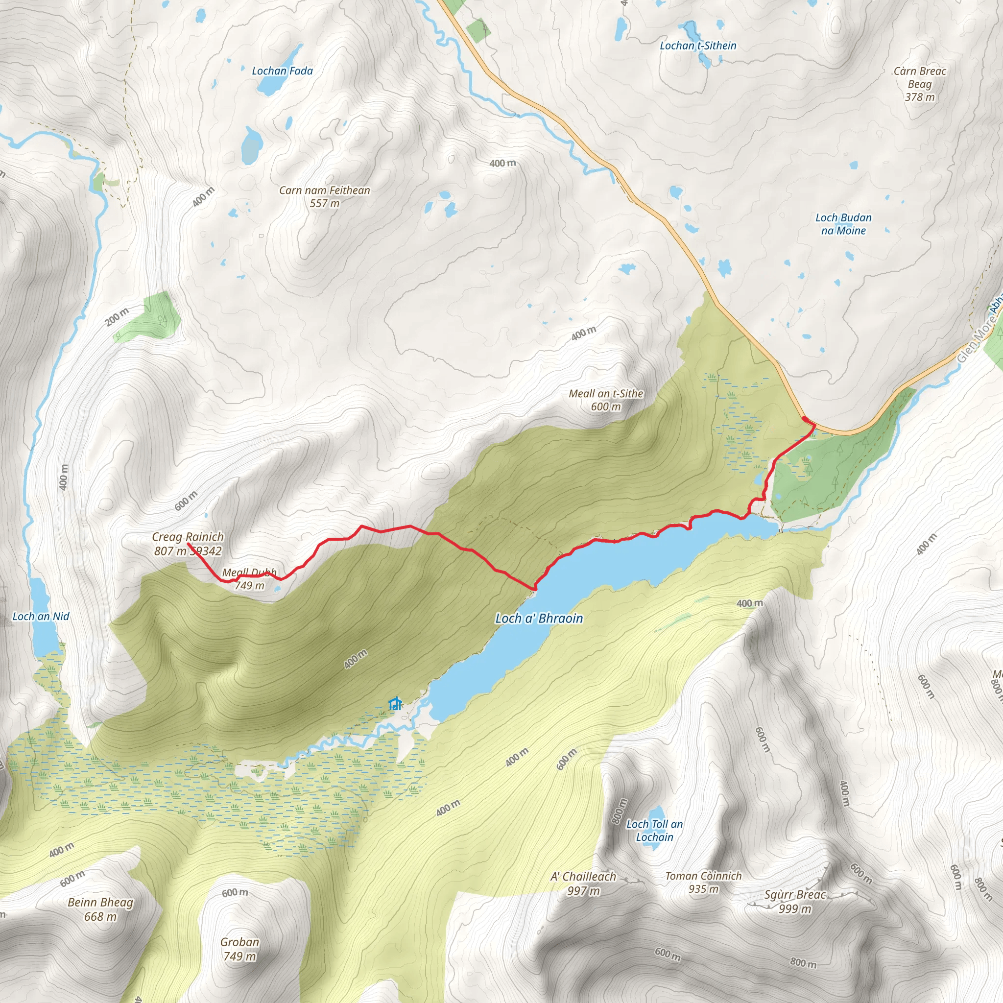Creag Rainich mobile static map