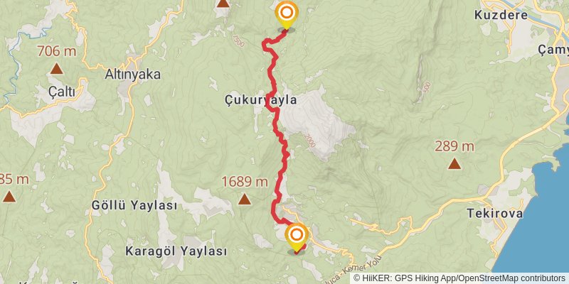 Lycian Way stage 24 Map