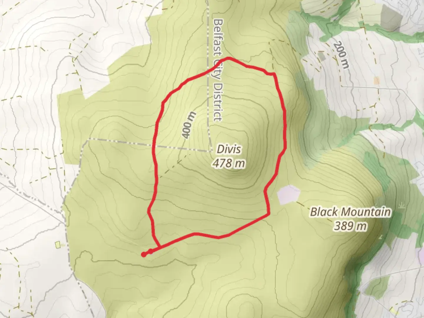 An image depicting the trail Divis Heath Trail and its surrounding area.