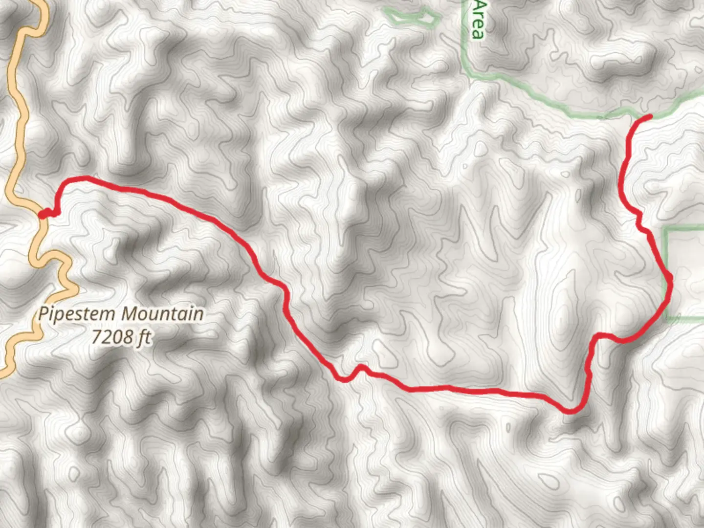 An image depicting the trail Burns Trail via Pipestem Trail and its surrounding area.