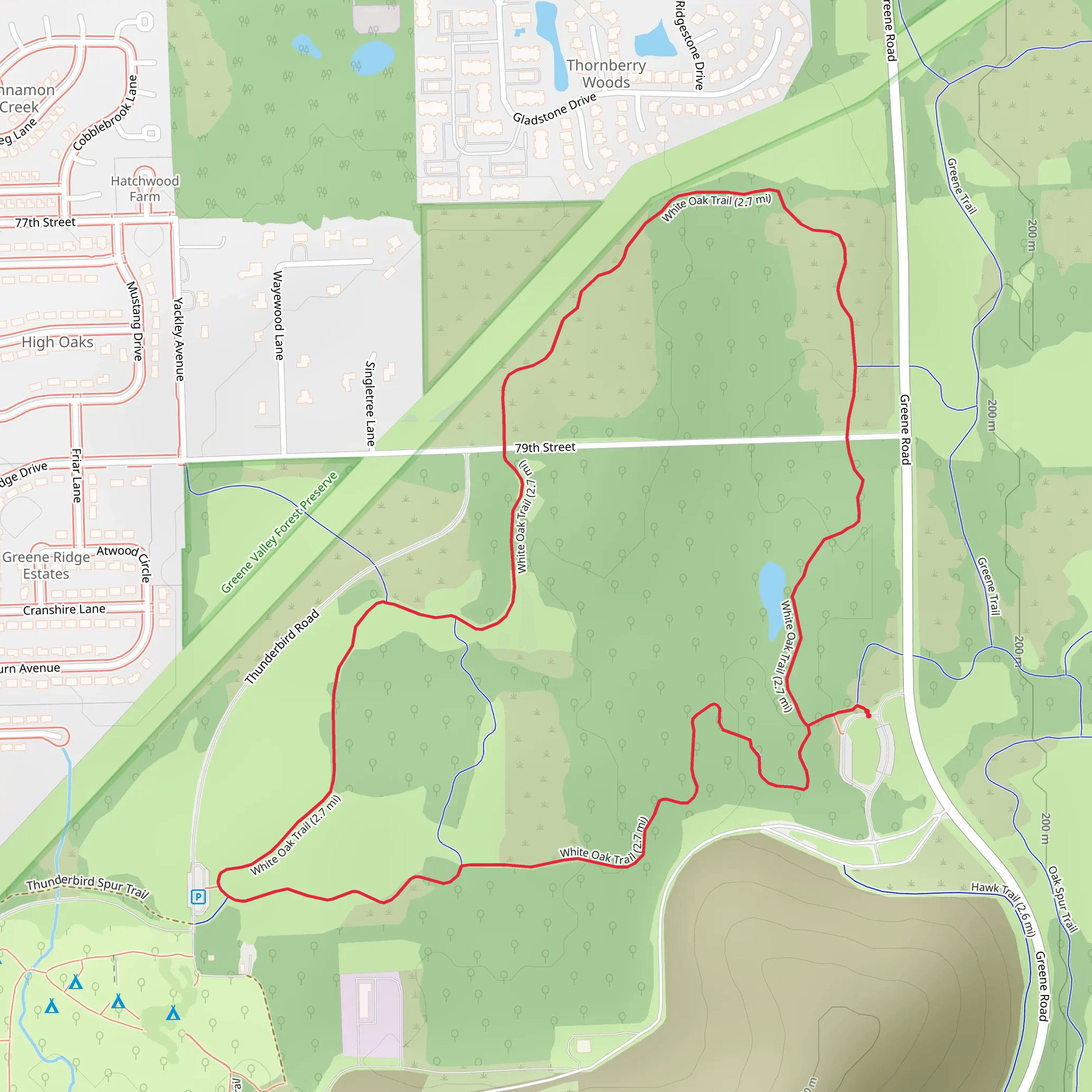 White Oak Loop Trail mobile static map