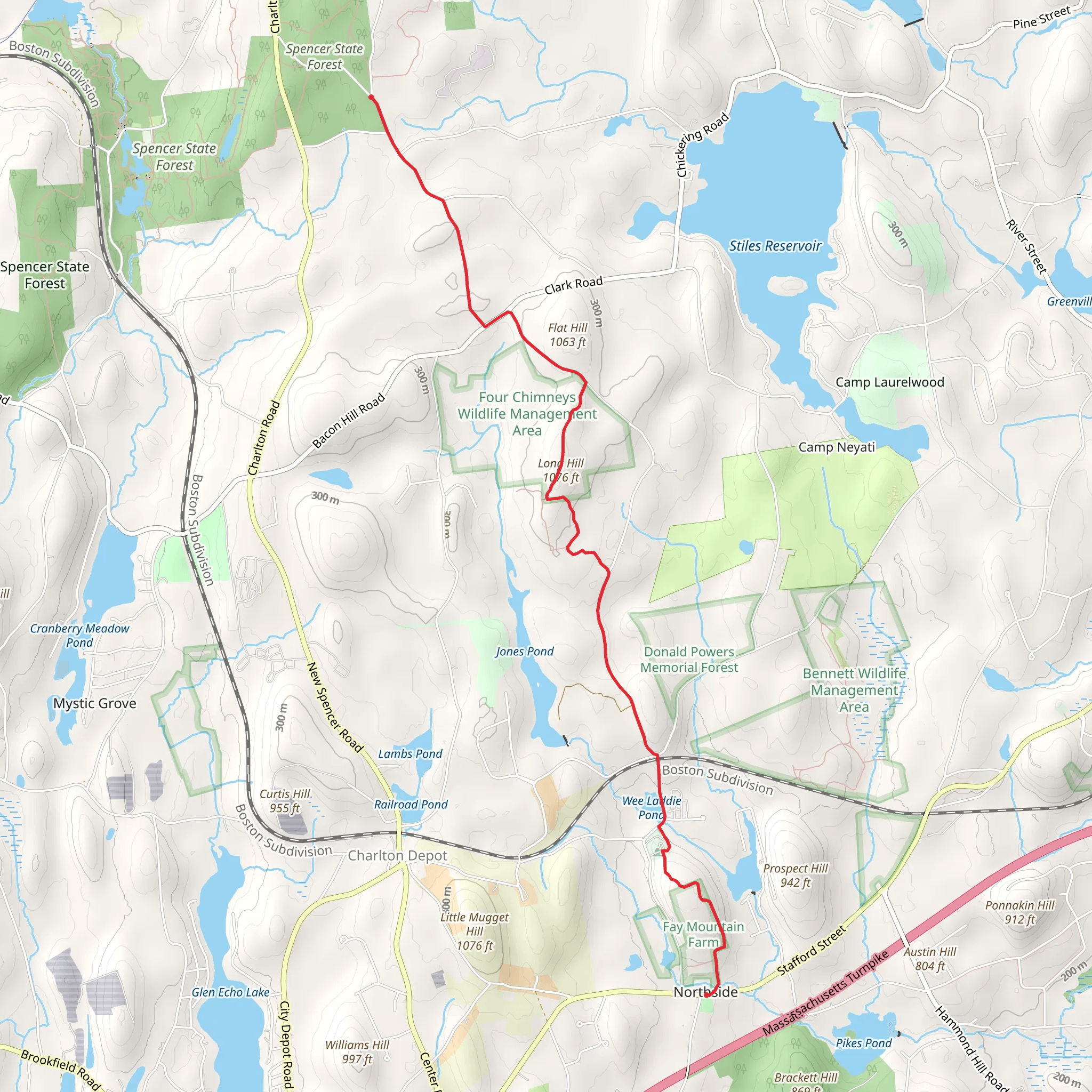 Midstate Trail from Northside mobile static map
