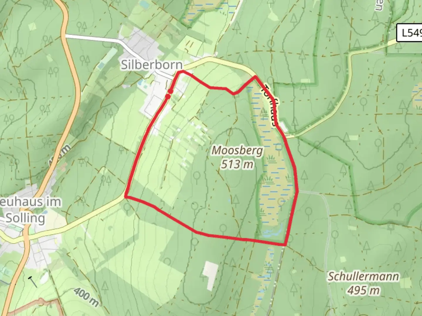 An image depicting the trail Försterstieg Loop and its surrounding area.