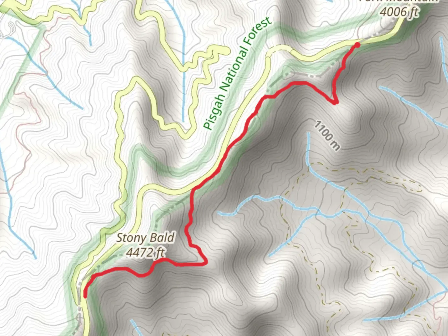 An image depicting the trail Shut-In Trail - Fork Mountain and its surrounding area.