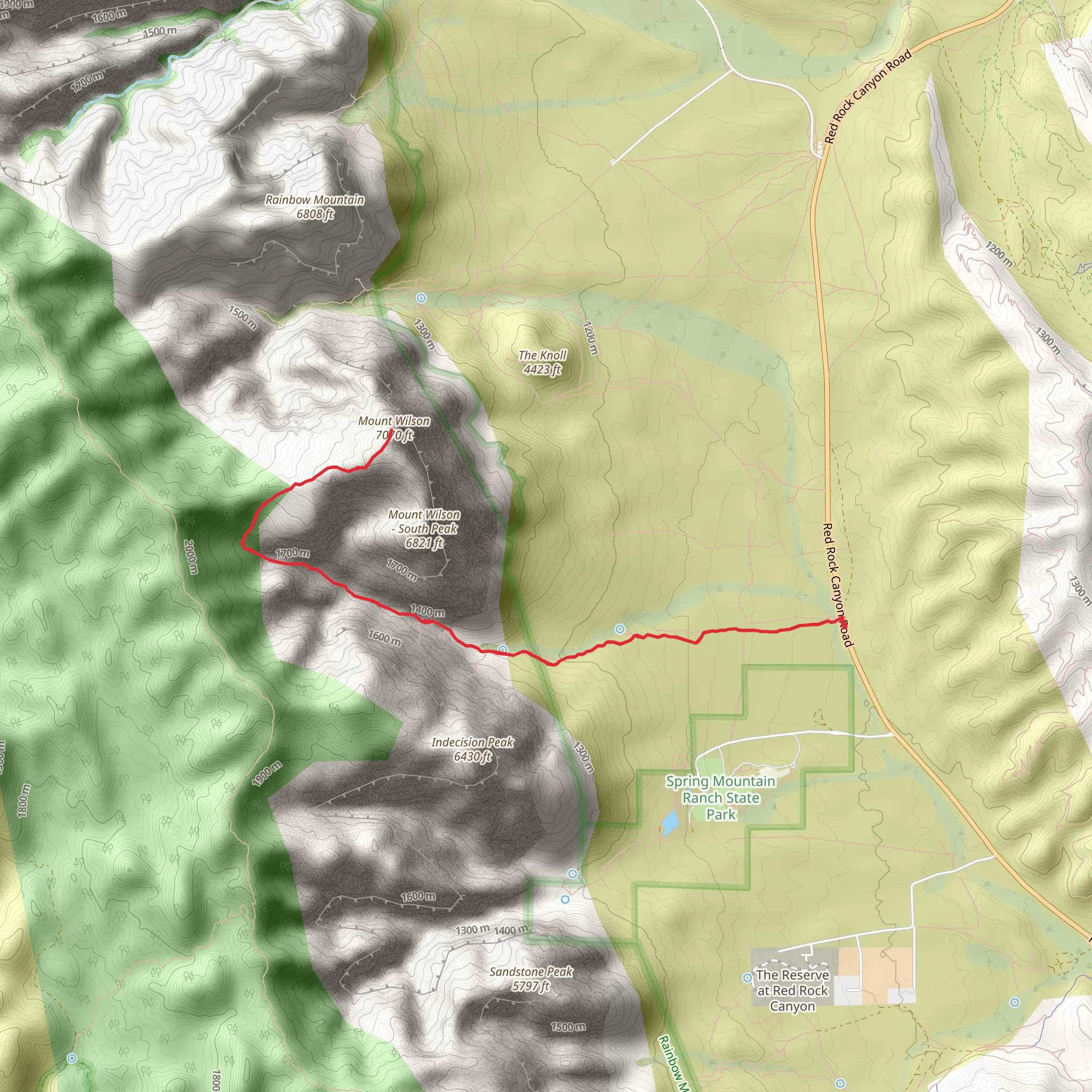 Mount Wilson via First Creek mobile static map