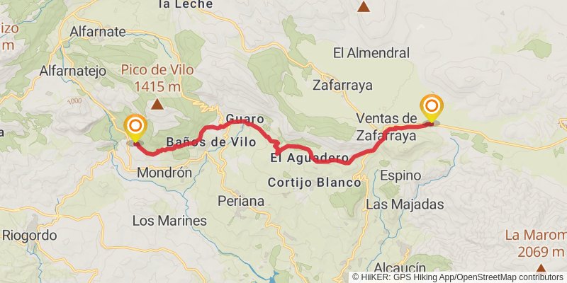 Andalucian Coast to Coast Walk stage 6 Map