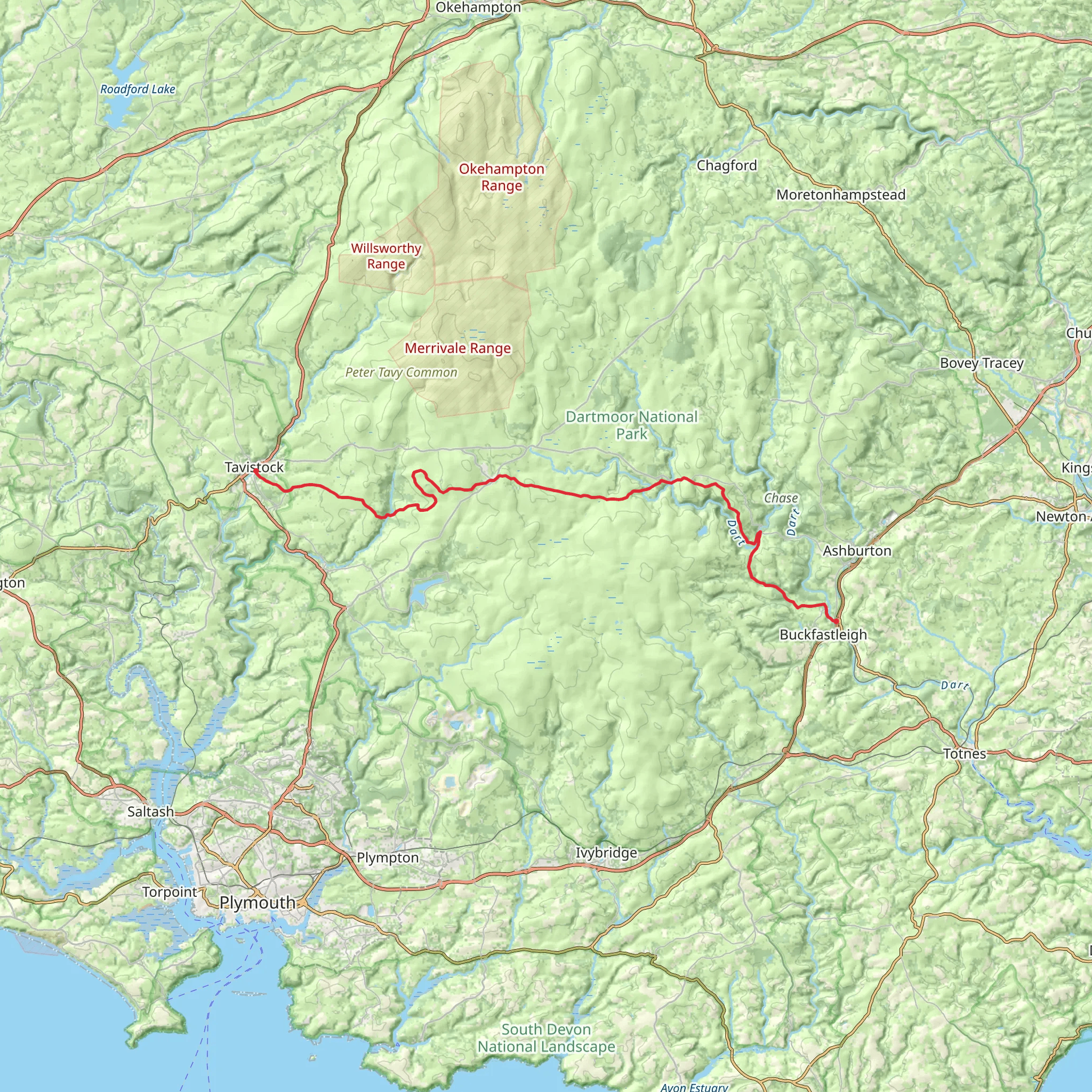 Dartmoor Way - High Moor Link mobile static map