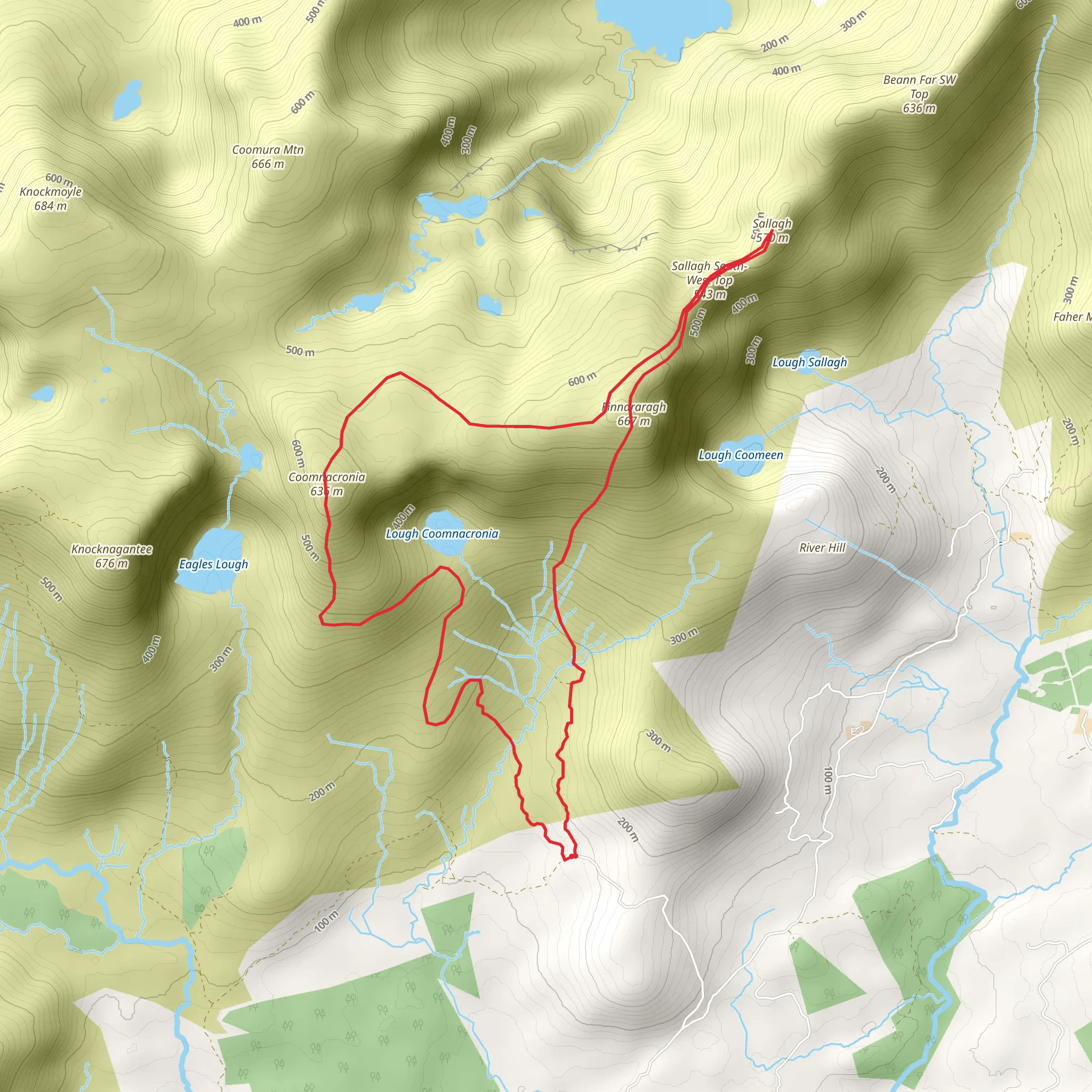 Finnararagh and Coomnacronia Loop mobile static map