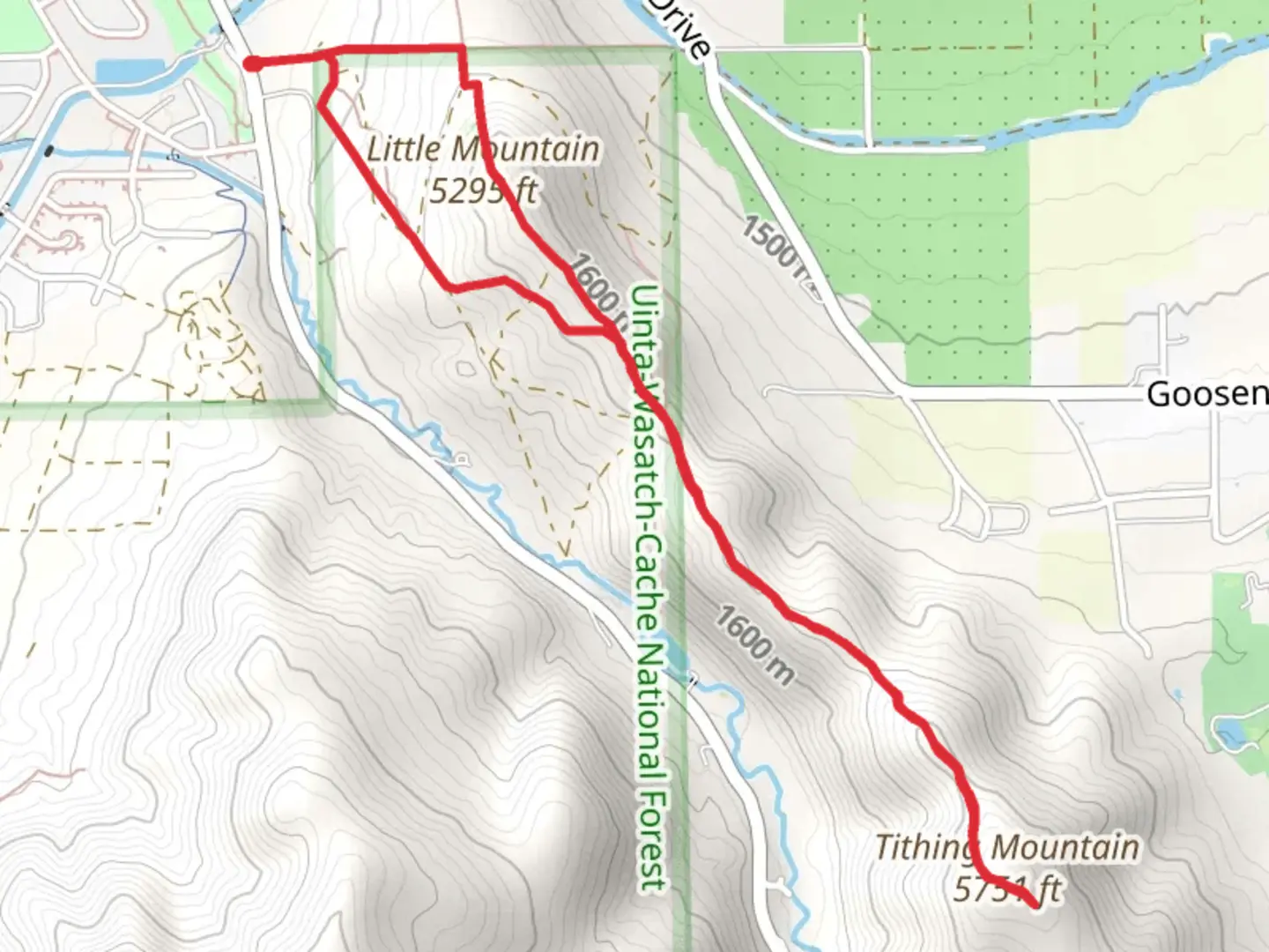 An image depicting the trail Little Mountain and Rocky Ridge Loop and its surrounding area.