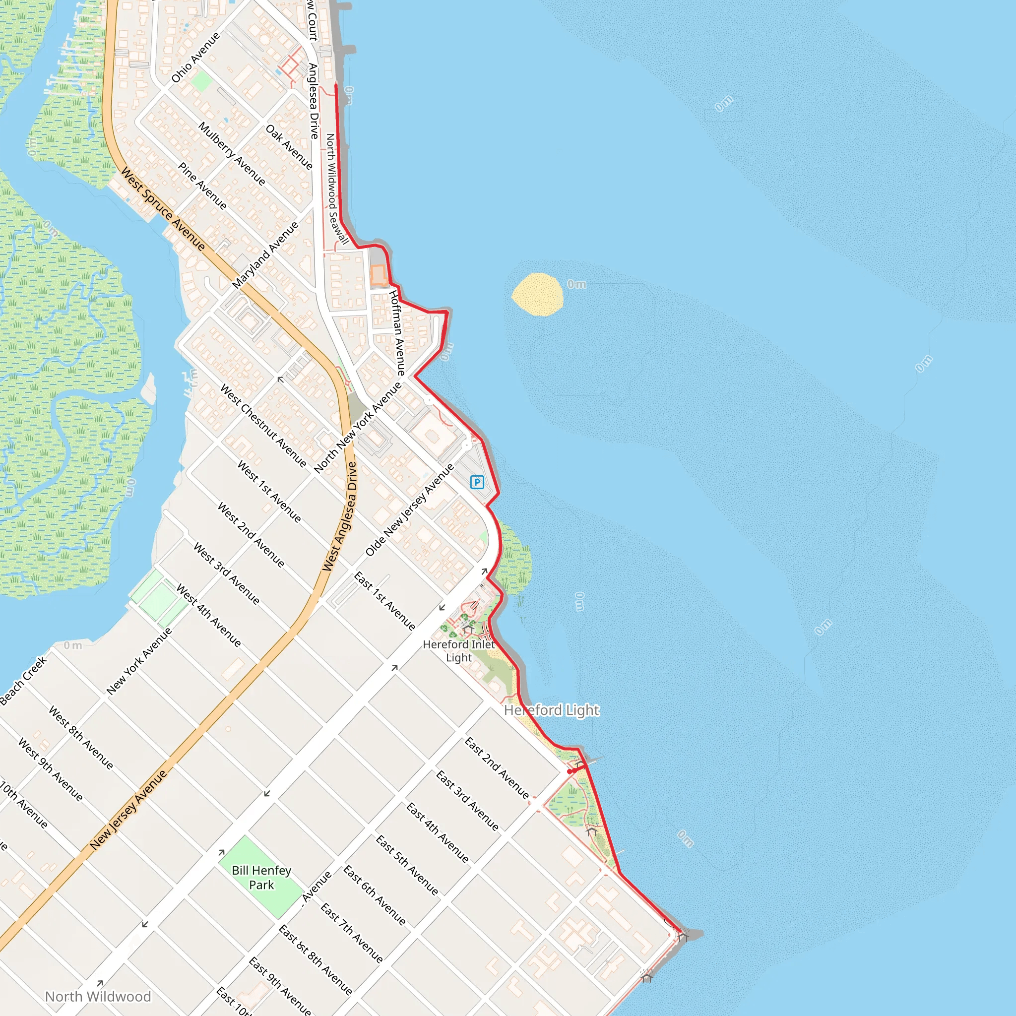 North Wildwood Seawall Walk mobile static map