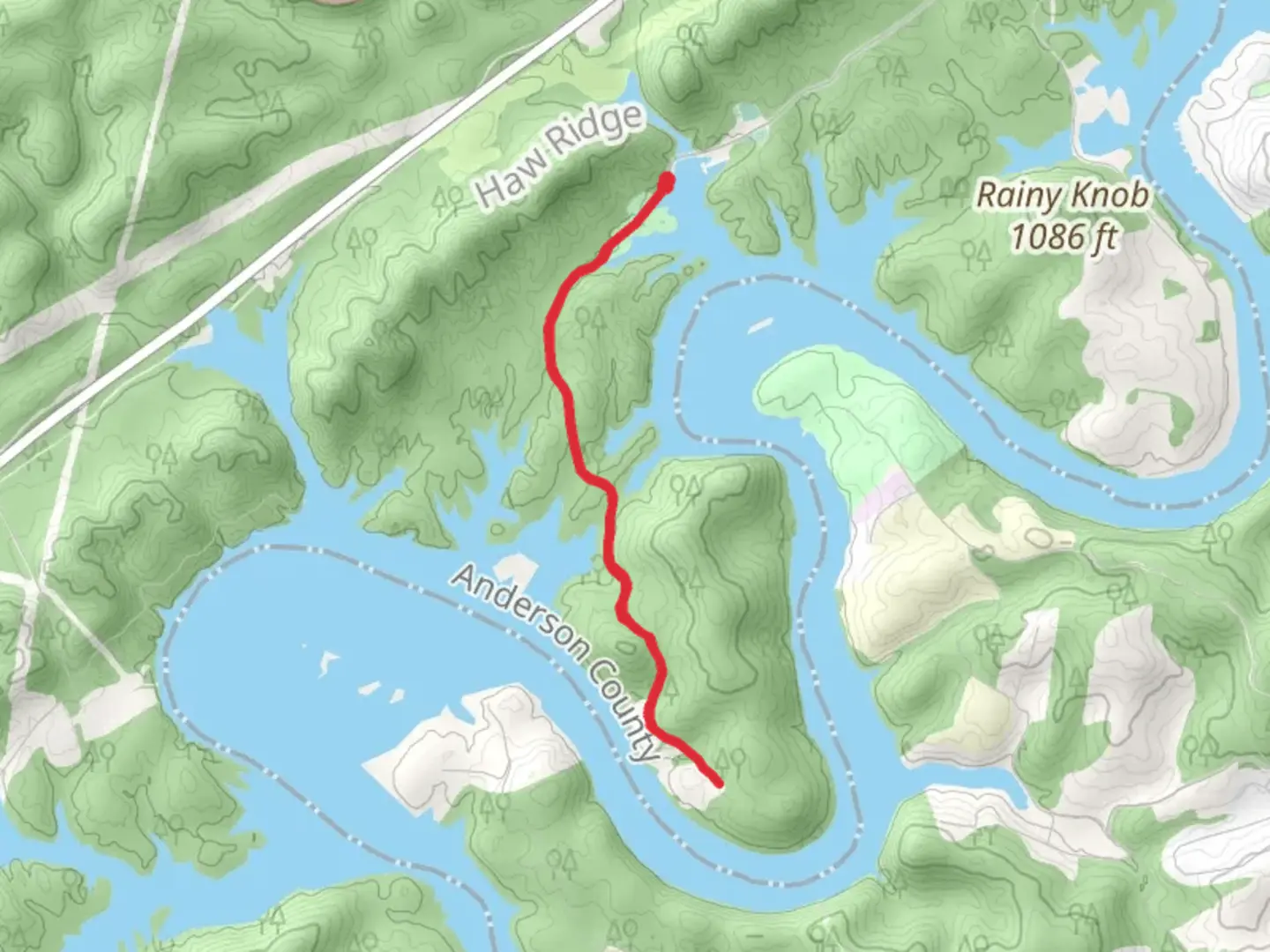 An image depicting the trail Bull Bluff Road from Clark Center Park and its surrounding area.