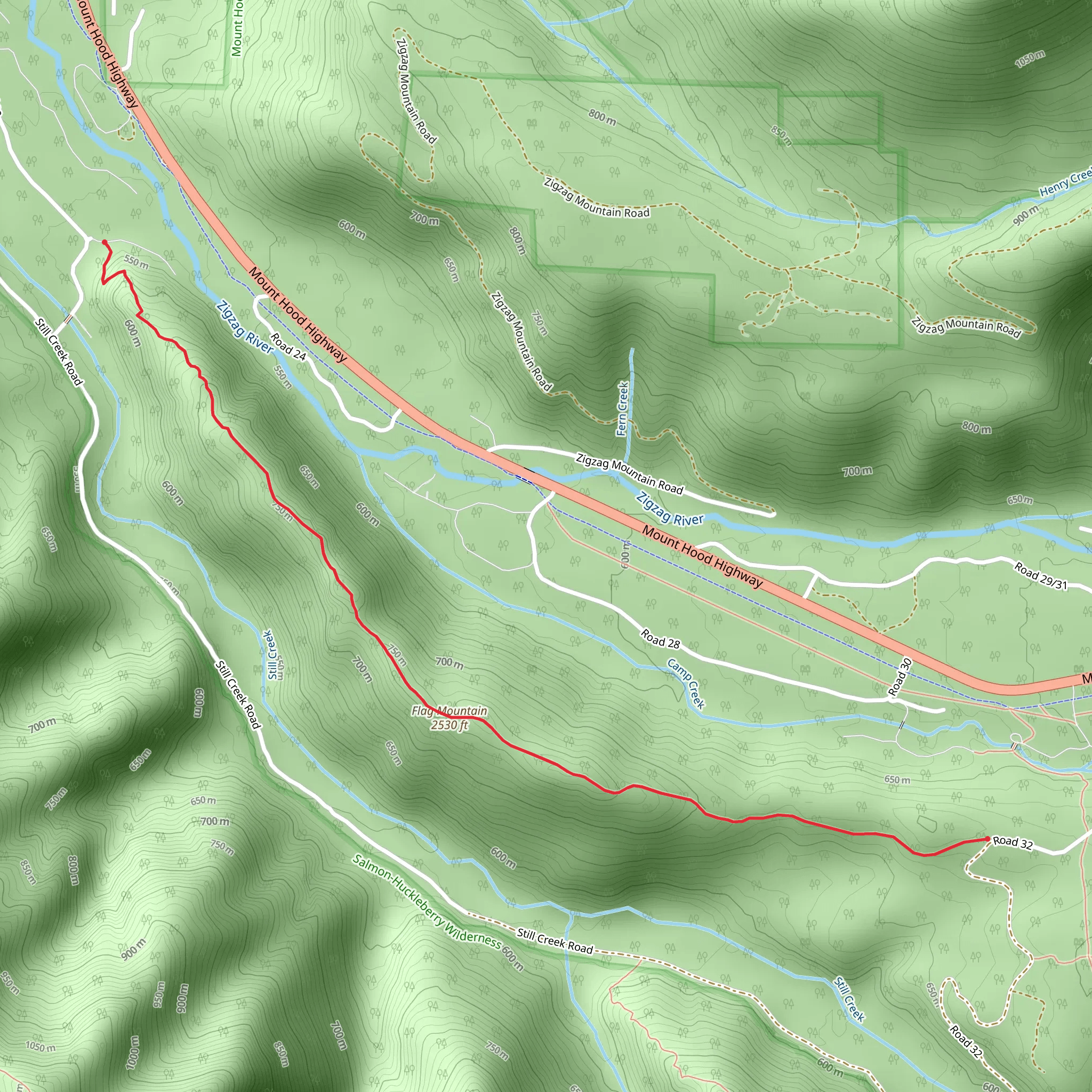 Flag Mountain Trail mobile static map