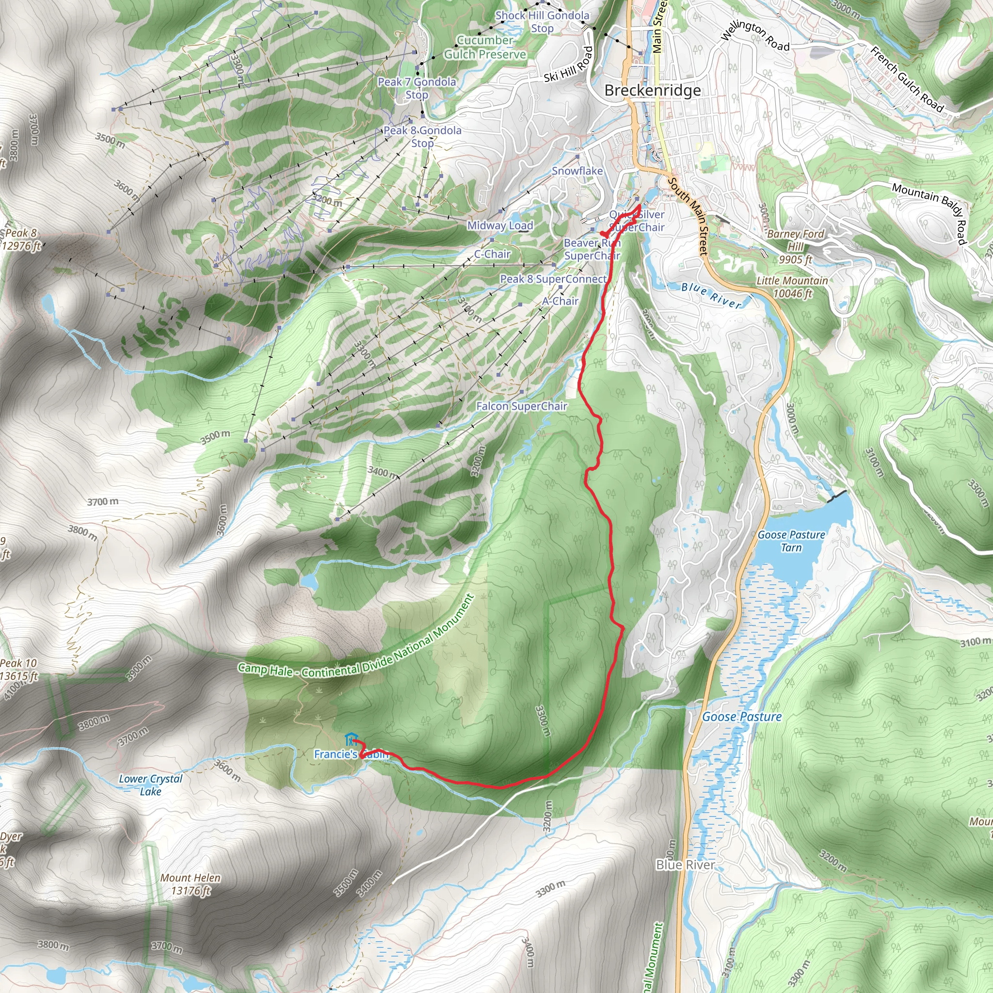 Crystal Creek Road Trail mobile static map