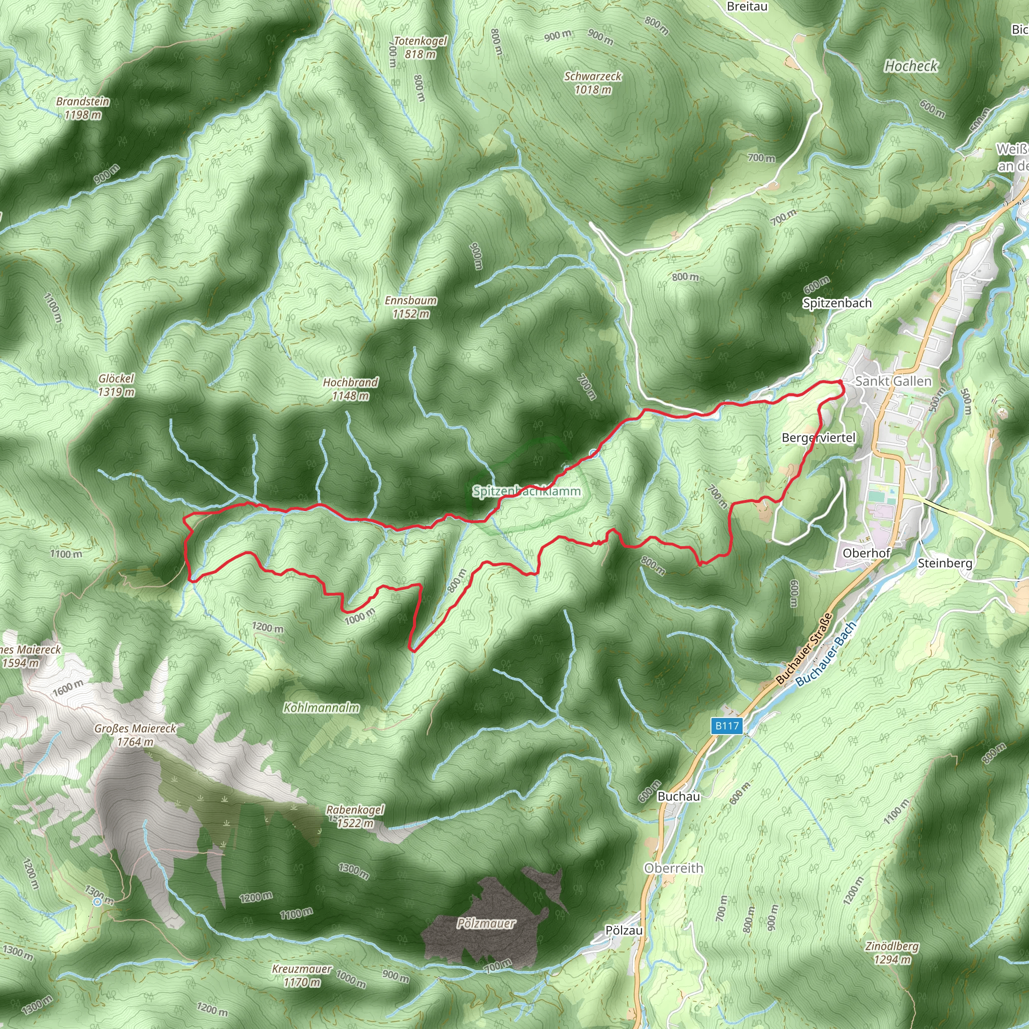 Teufelskirche - Spitzenbachklamm mobile static map