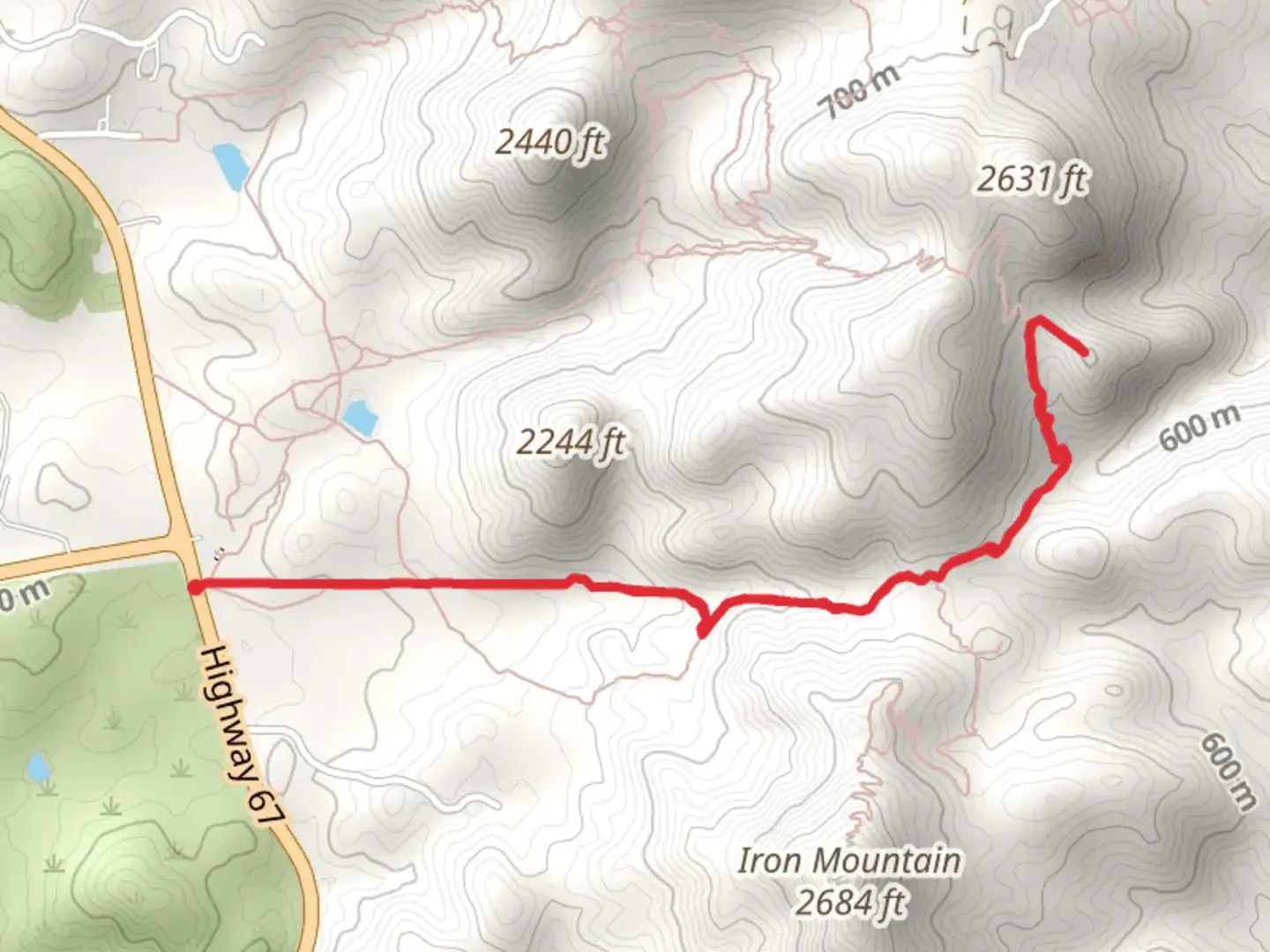 An image depicting the trail Iron Mountain Peak Trail - Short and its surrounding area.