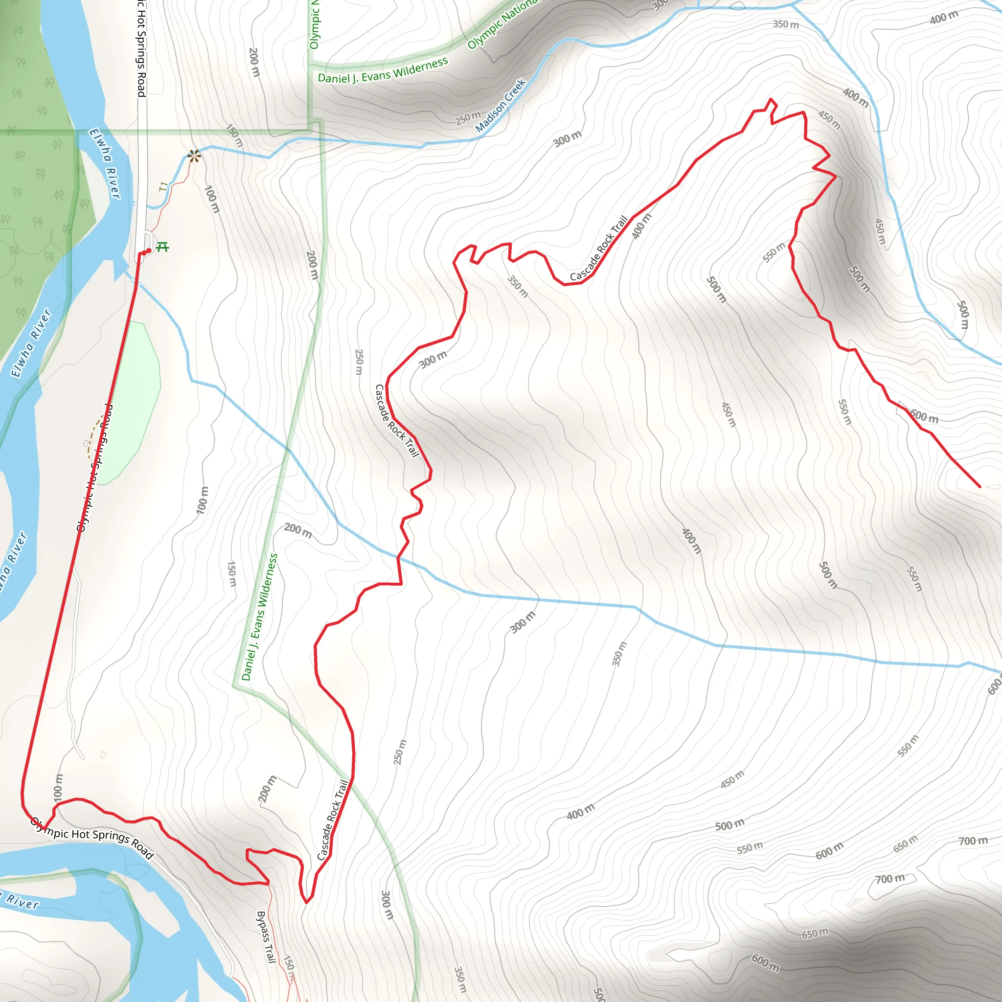 Cascade Rock Trail mobile static map