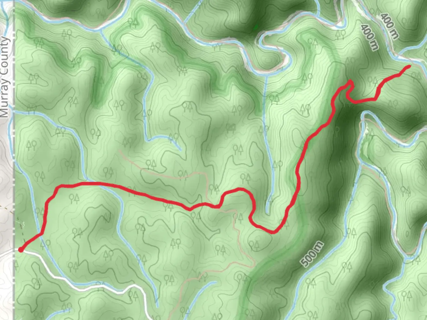 An image depicting the trail Jacks River via Horseshoe Bend and its surrounding area.