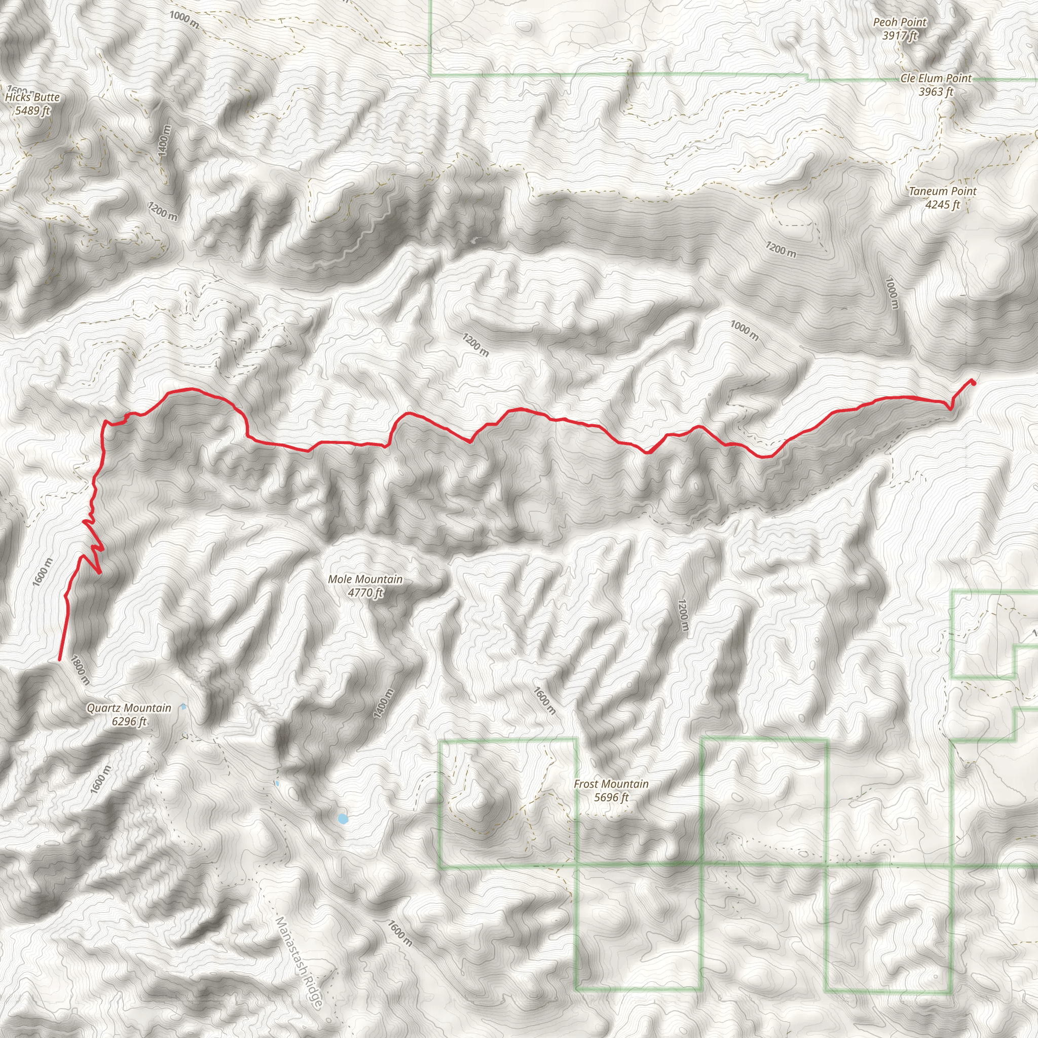 Taneum Ridge Trail mobile static map
