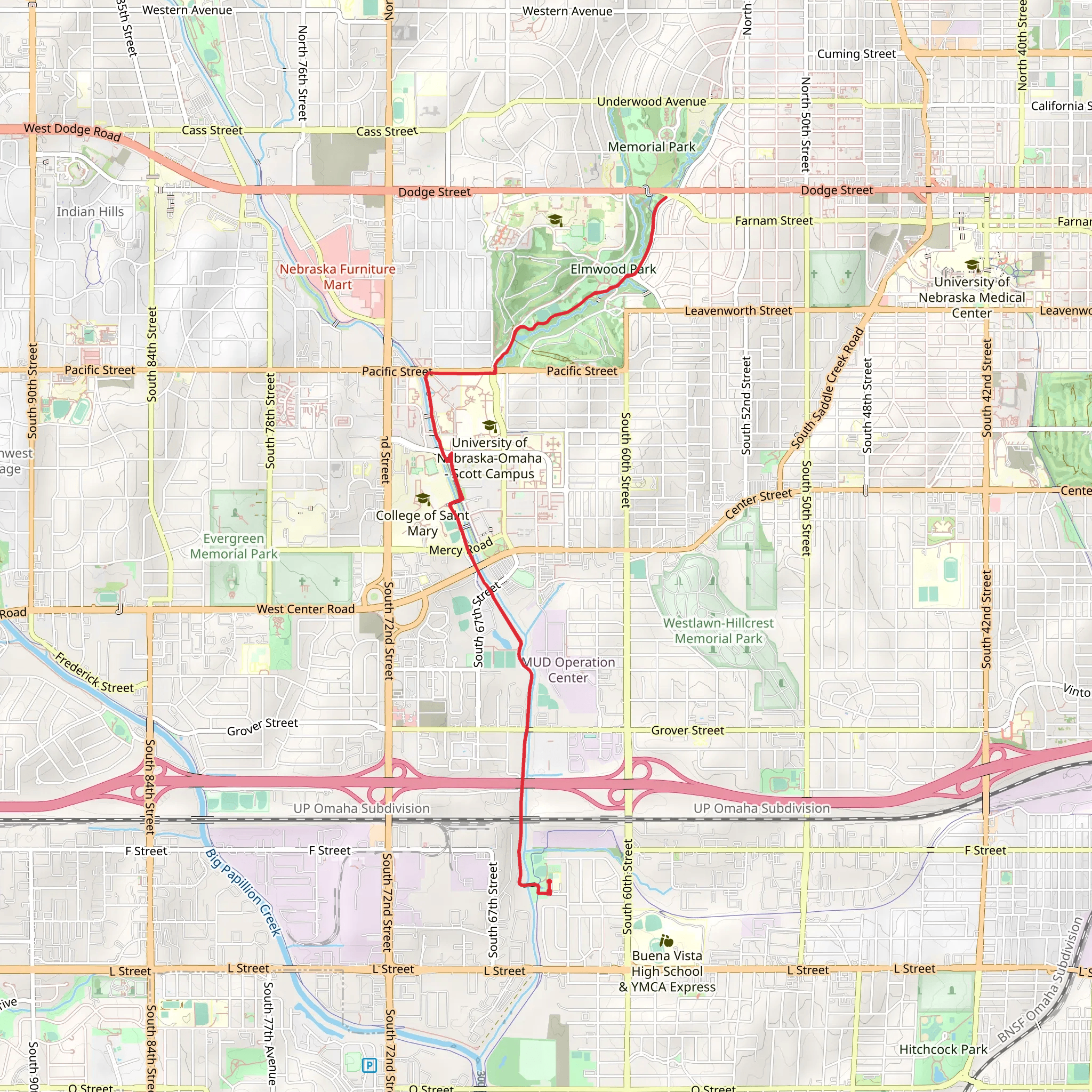 Elmwood South - Keystone Trail mobile static map
