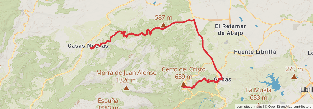GR 252 Camino de la Cruz del Bajo Guadalentín stage 5 Map
