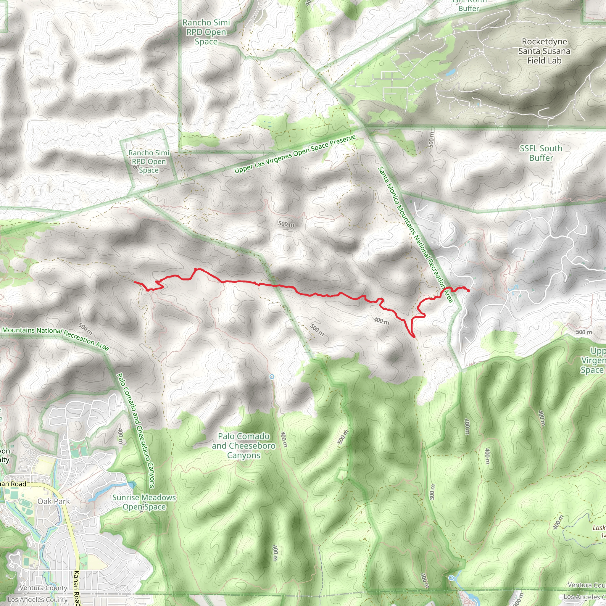 Sheep Corral Trail via Upper Las Viregenes Canyon Trail mobile static map