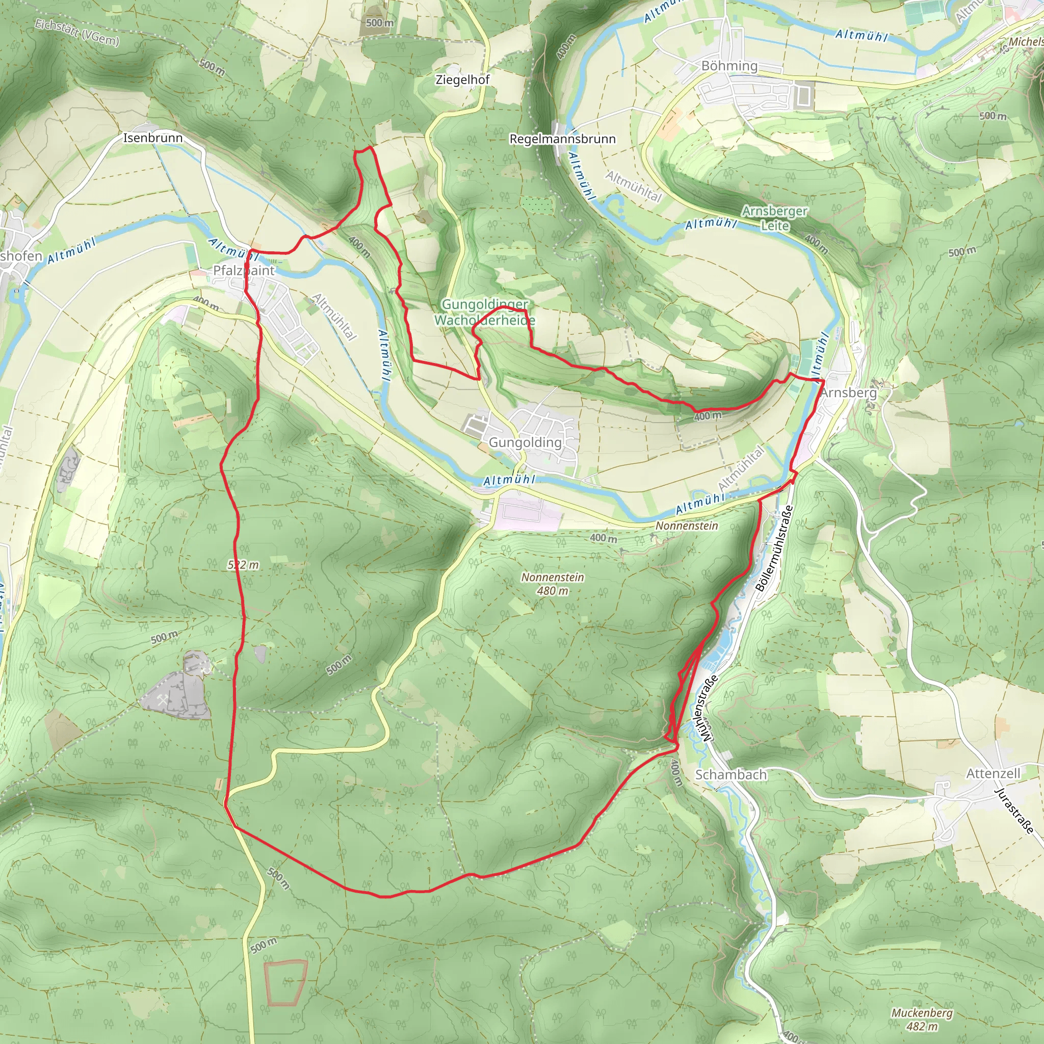 Plazpaint Loop via Altmuhl mobile static map