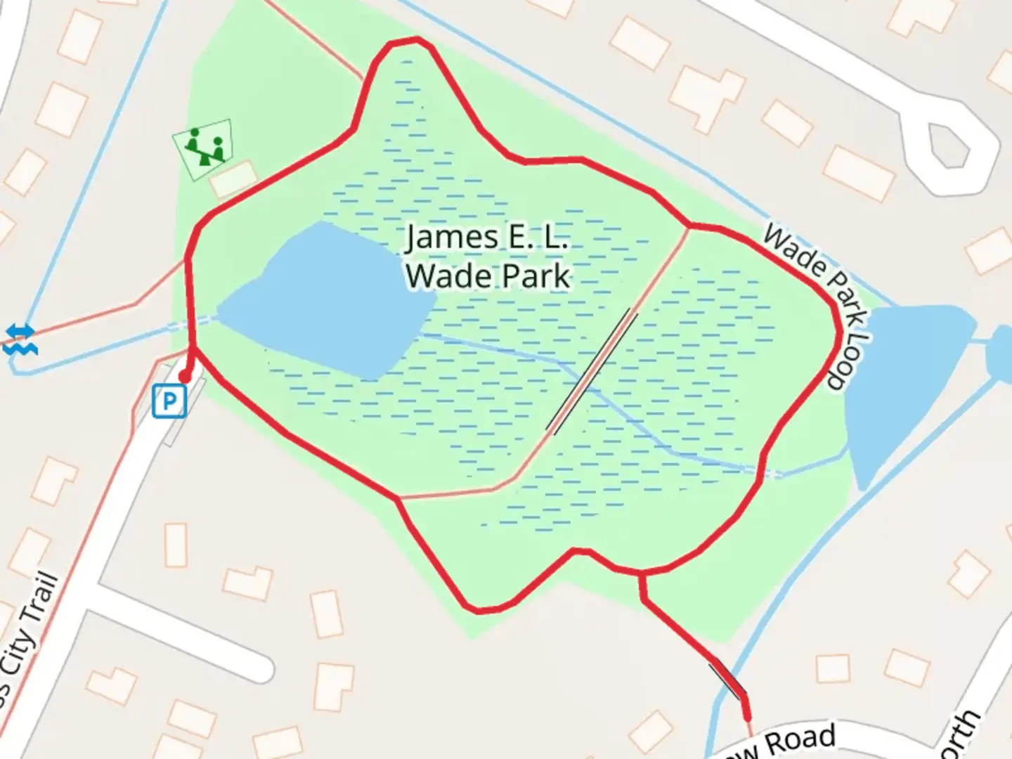 An image depicting the trail Wetlands high water marks Loop and its surrounding area.