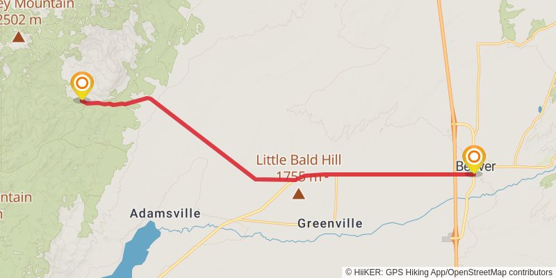 American Discovery Trail - Utah stage 42 Map