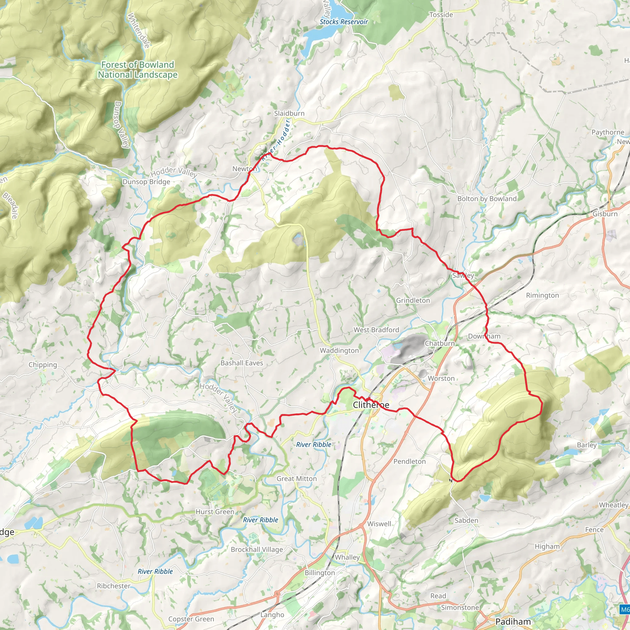Clitheroe 60K Walk mobile static map