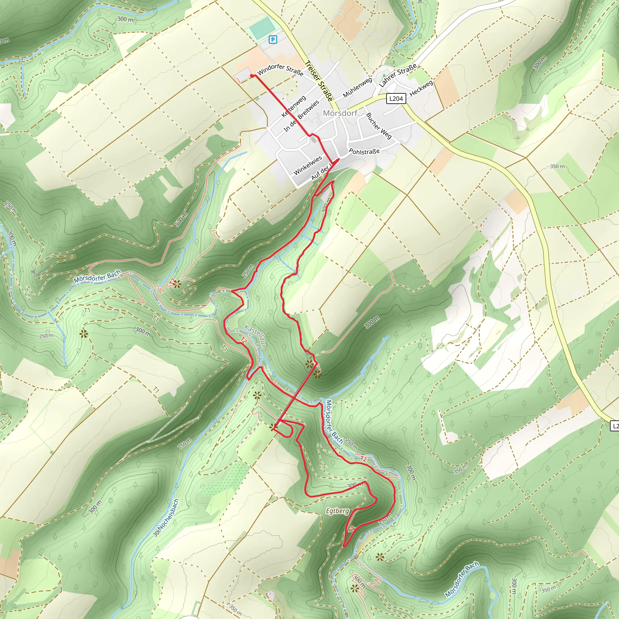 Geierlay and Geierlay Bridge via Geierlayschleife and 4-Baeche Runde mobile static map