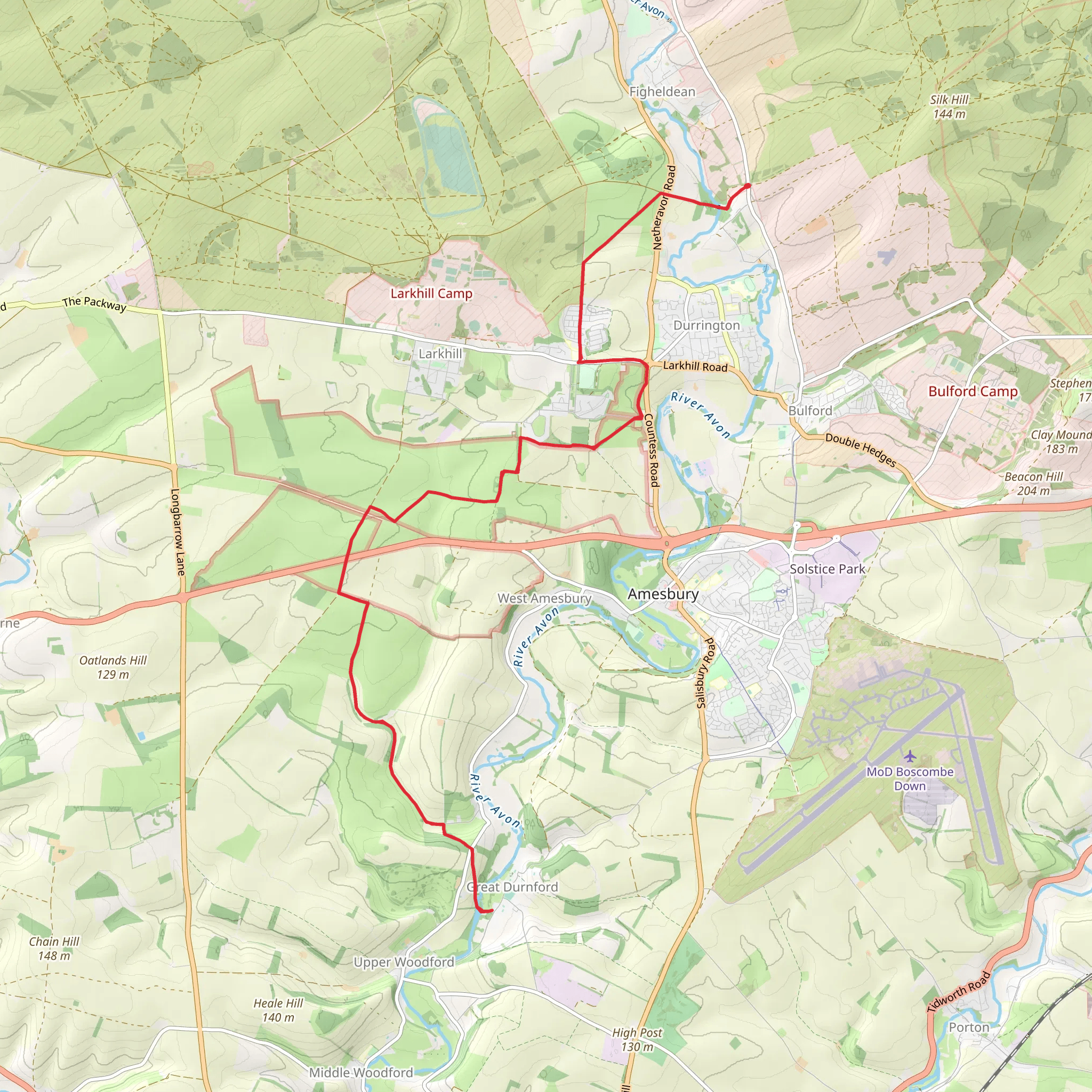 Great Stones Way Stonehenge - Durrington mobile static map