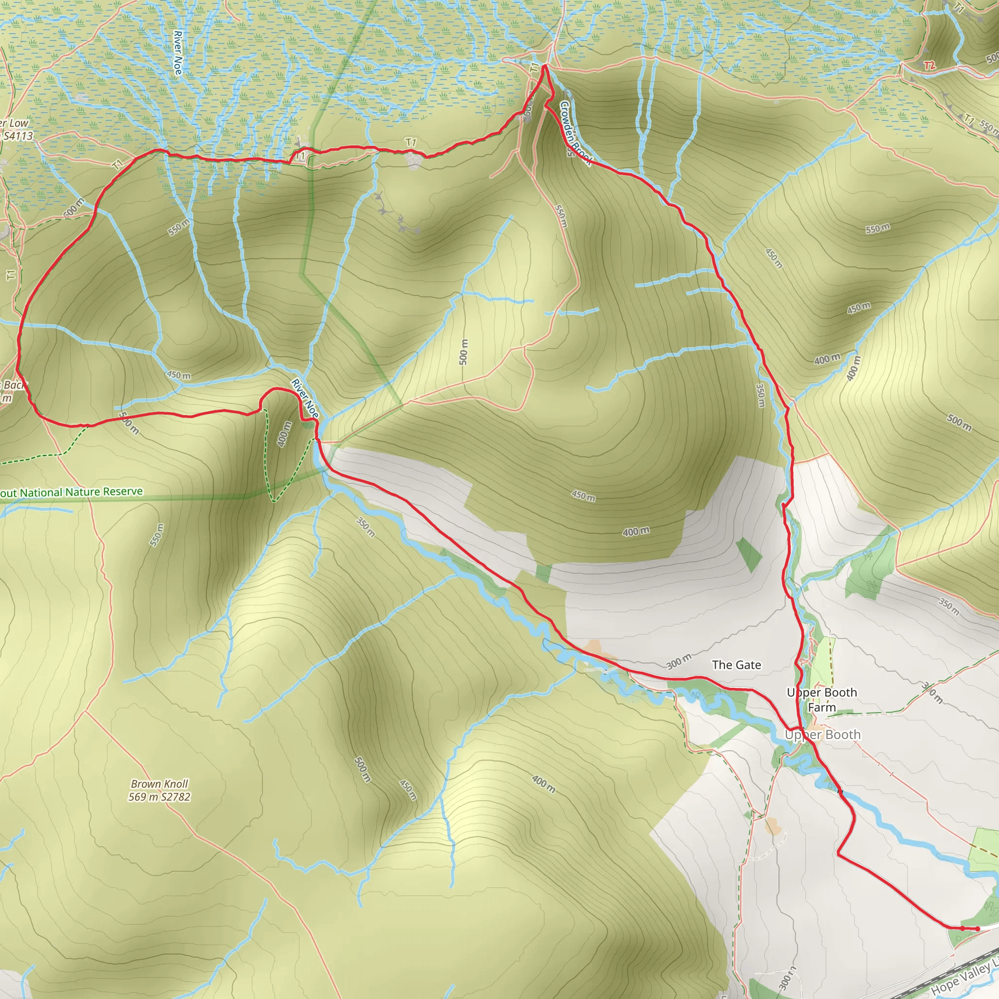 Jacob's Ladder and Crowden Tower Loop mobile static map