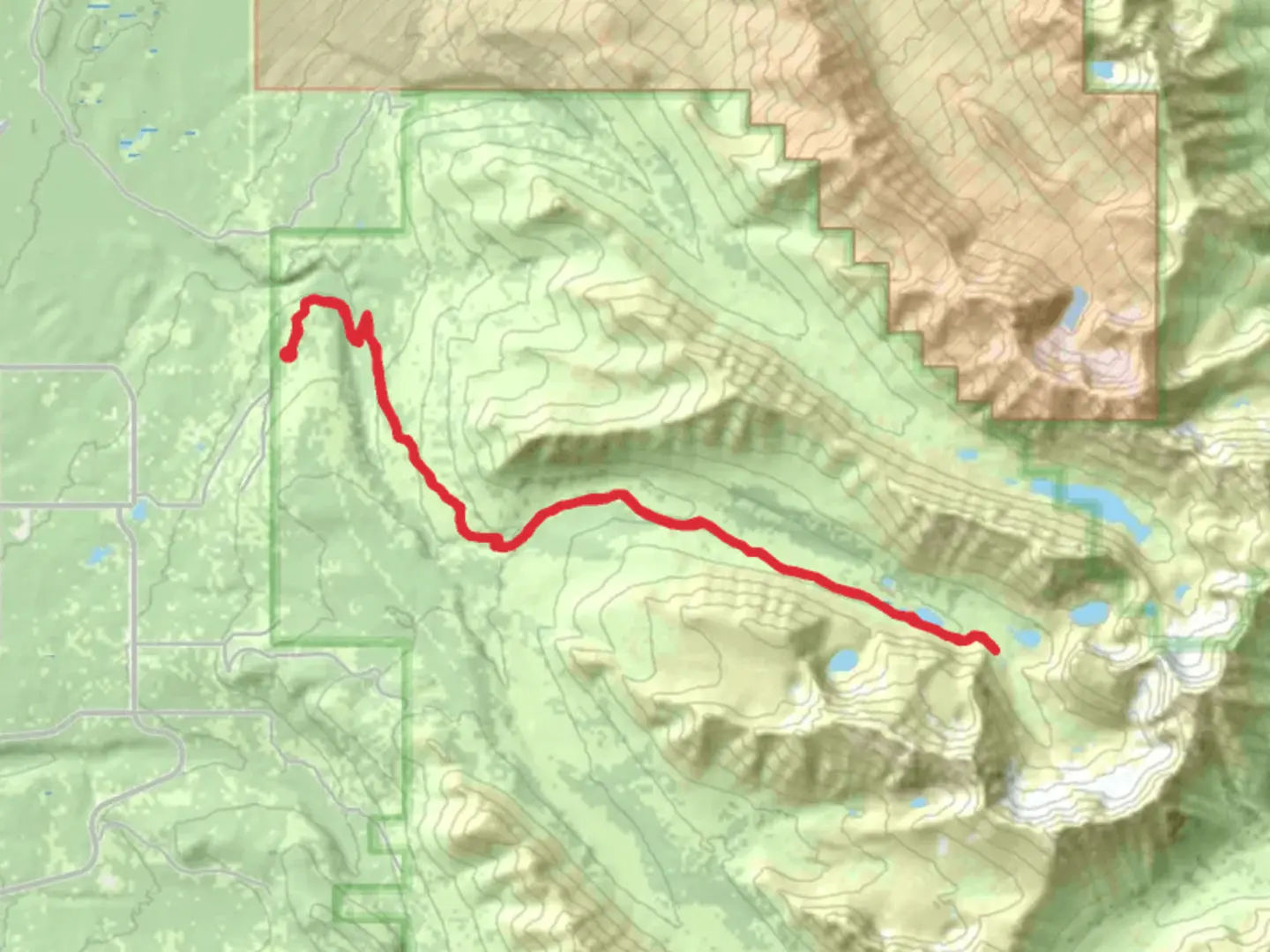 An image depicting the trail Williwaw Lakes Trail via Middle Fork Trail and its surrounding area.