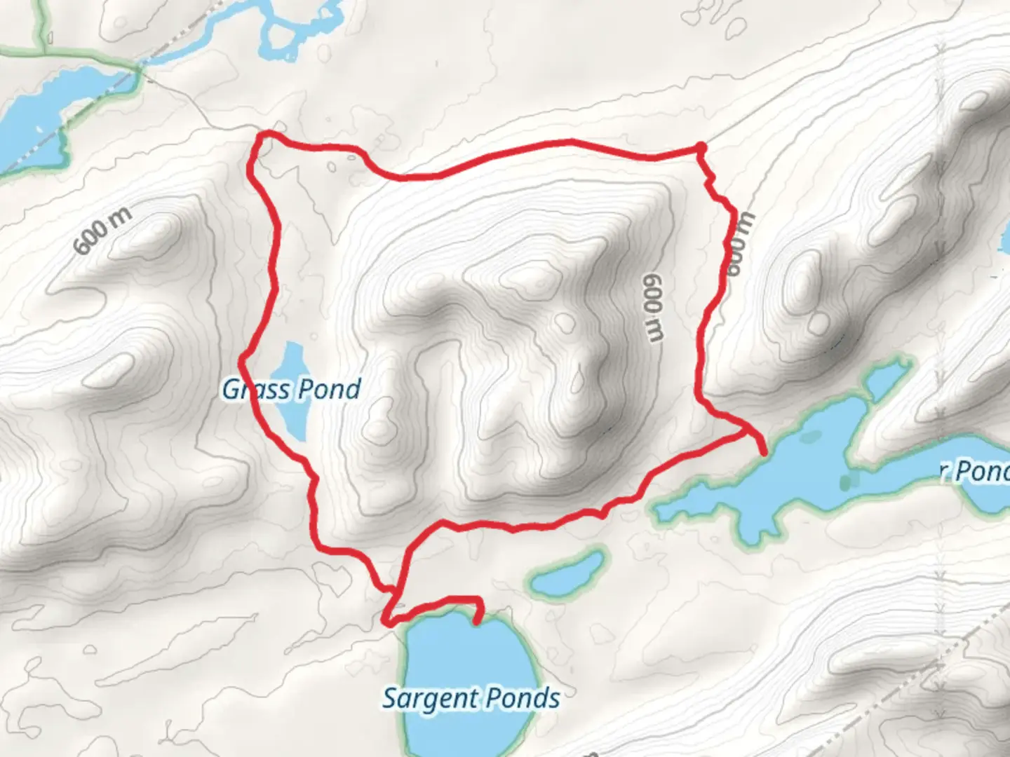 An image depicting the trail Upper Pond, Lower Pond and Grass Pond Loop and its surrounding area.
