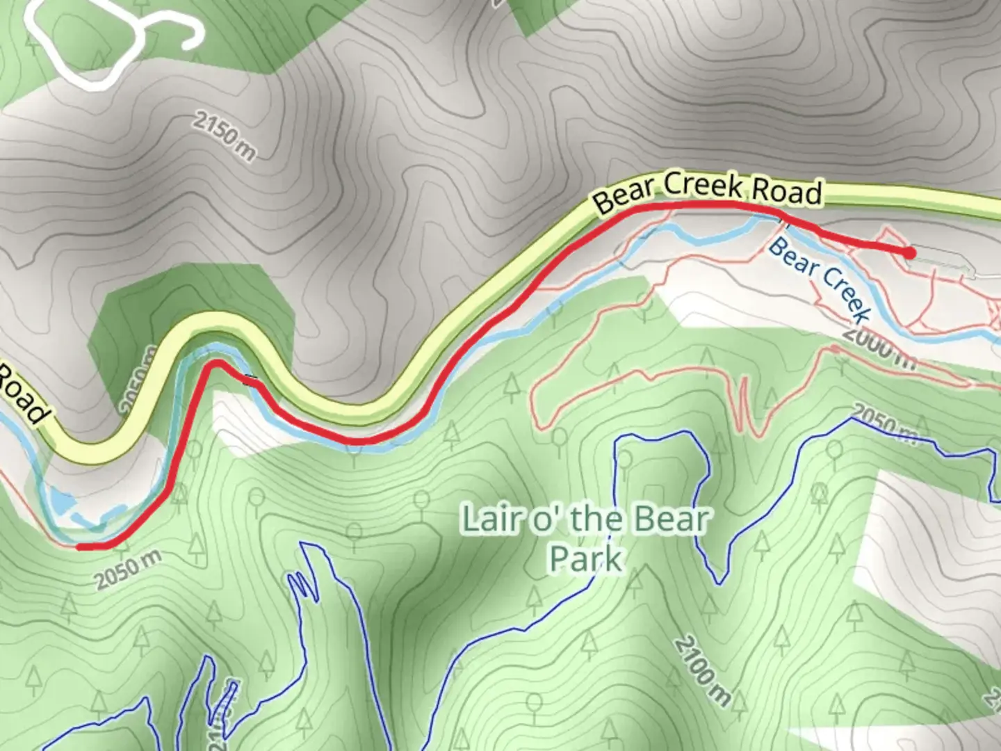 An image depicting the trail Bear Creek Trail and its surrounding area.