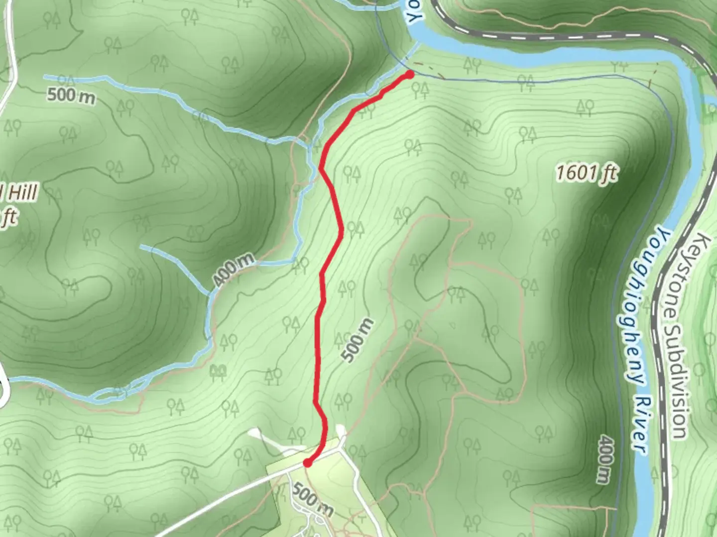 An image depicting the trail Kentuck Ohiopyle Camp Trail and its surrounding area.