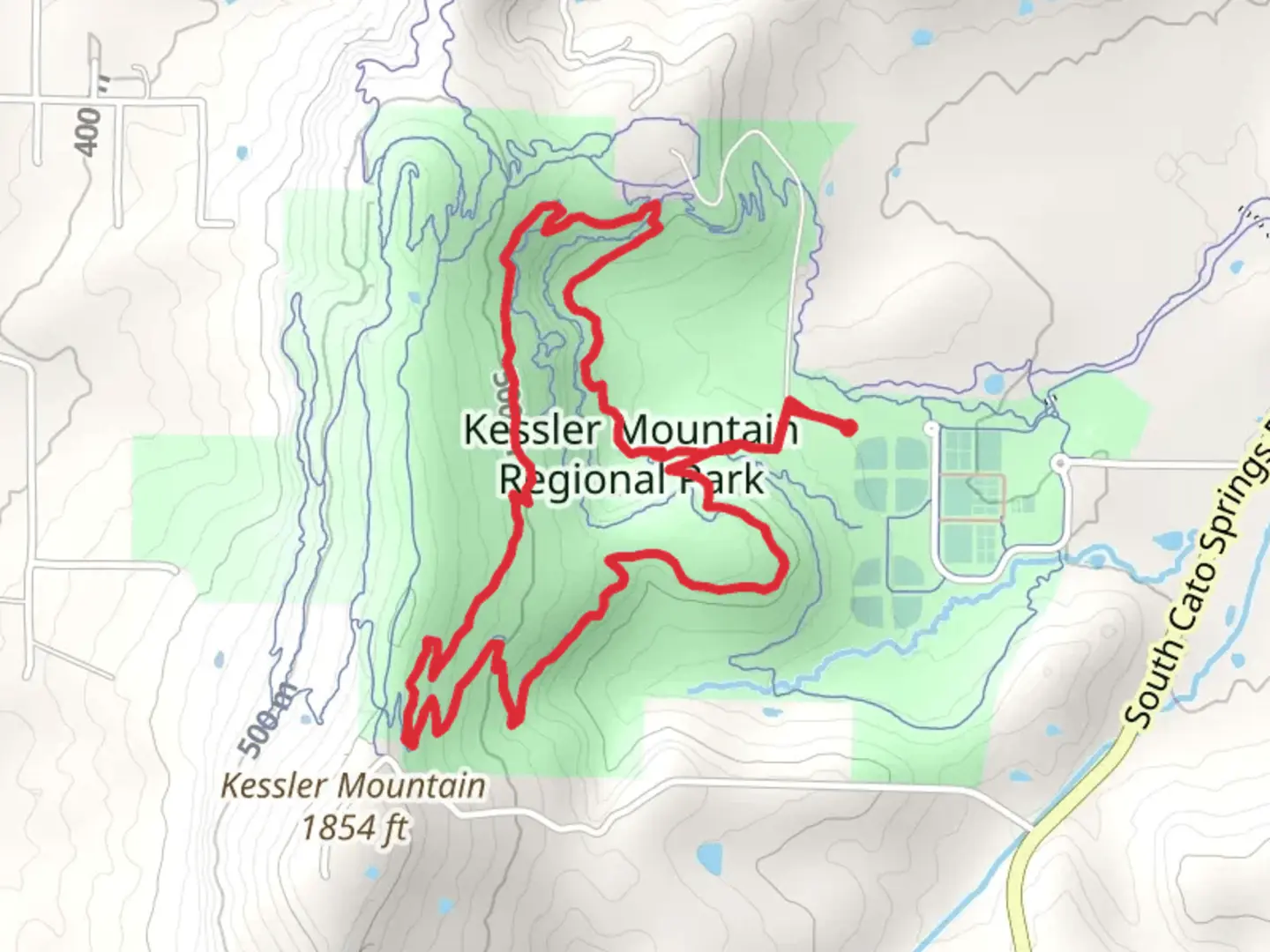 An image depicting the trail Chinkapin Oak Trail Alternate Loop and its surrounding area.