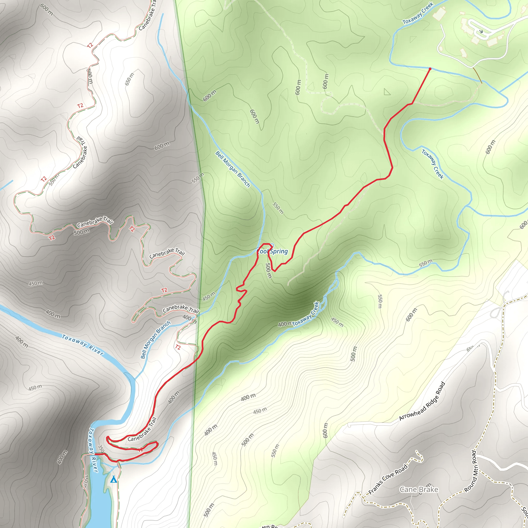 Canebrake Trail mobile static map