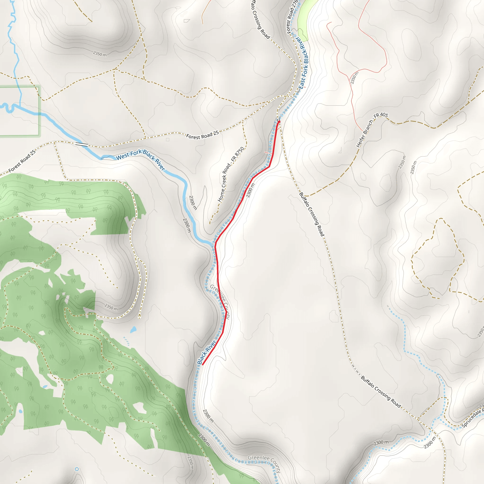 Black River and East Fork Black River Walk mobile static map