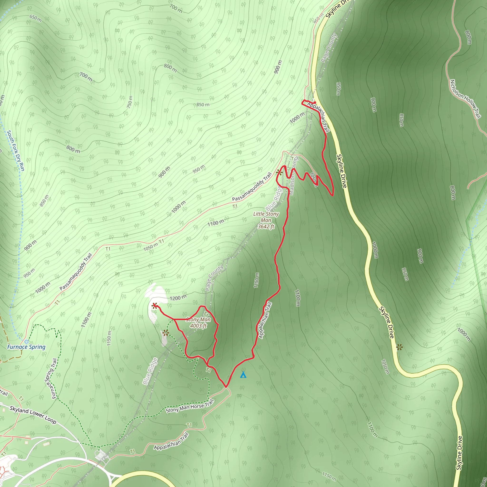 Stony Man Loop via Appalachian Trail mobile static map