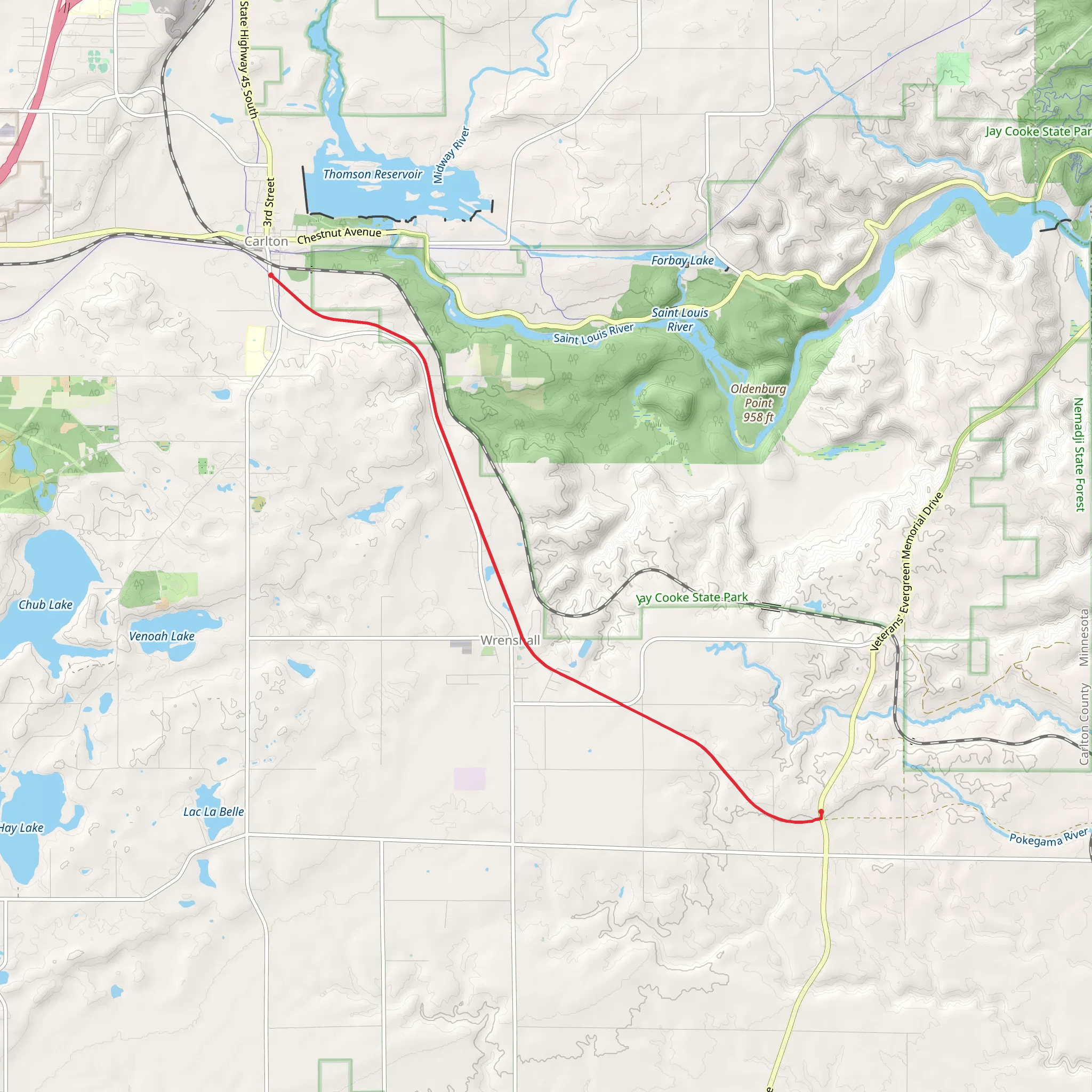 Alex Laveau memorial Trail - Veterans' Evergreen Memorial Drive mobile static map