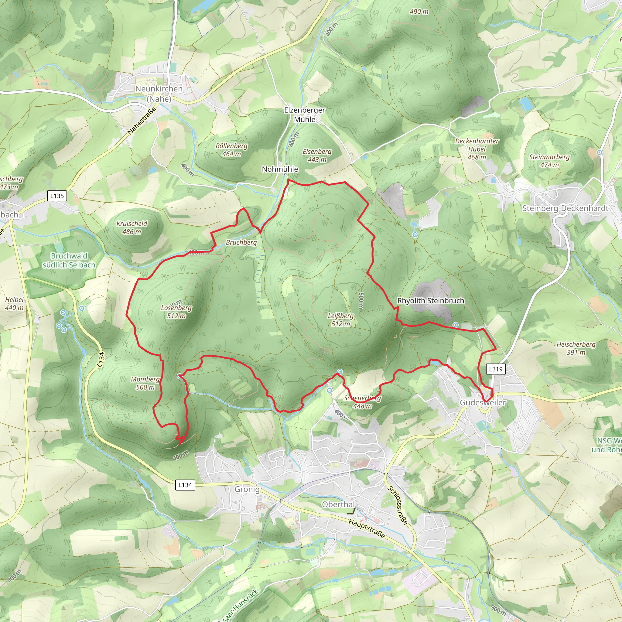 Scheuerberg Loop via Roetelsteinpfad mobile static map
