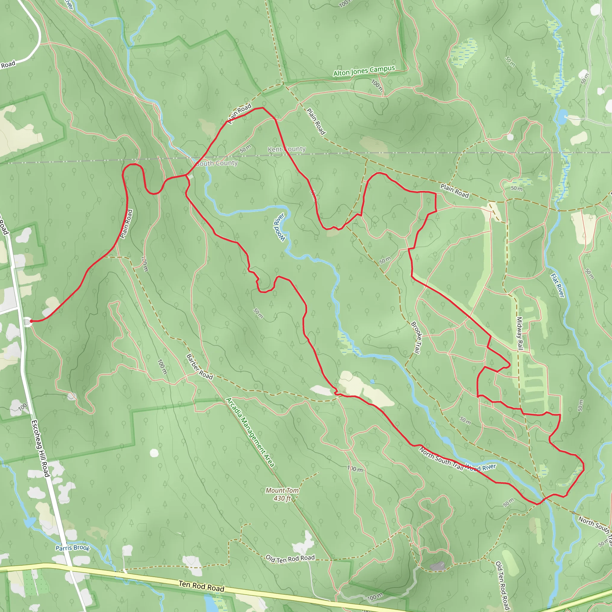 Plain Road and North South Loop Trail mobile static map
