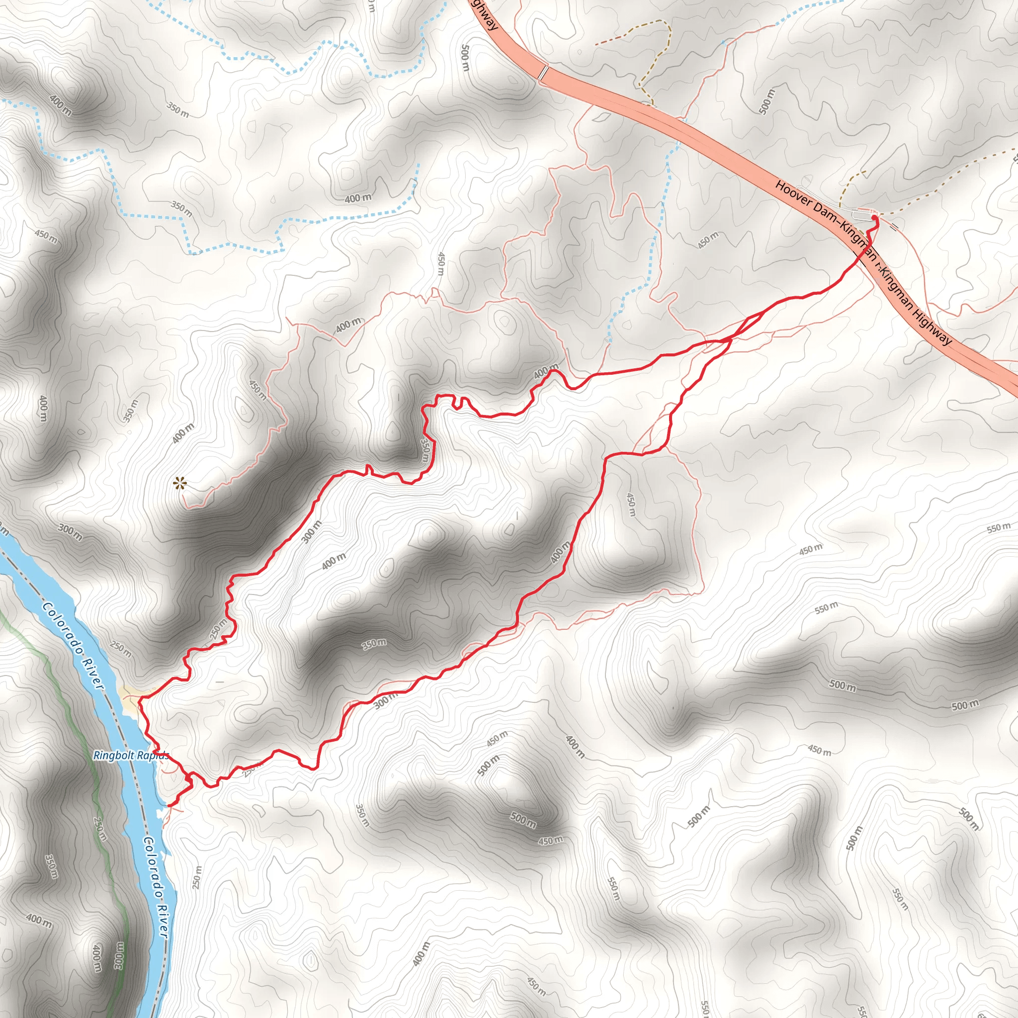 White Rock Canyon Trail and Arizona Hot Springs Trail Loop mobile static map