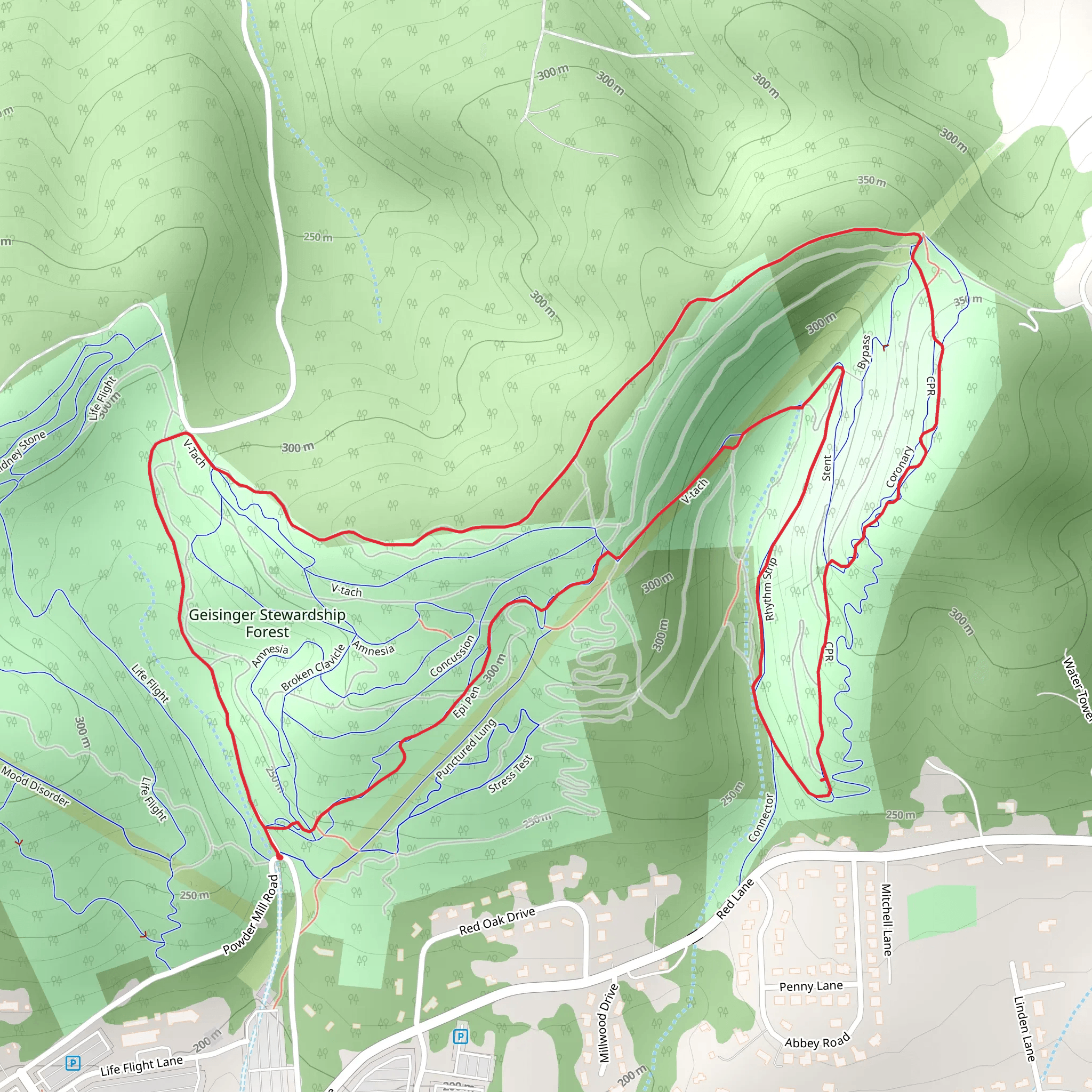 Geisinger Stewardship Forest Loop mobile static map