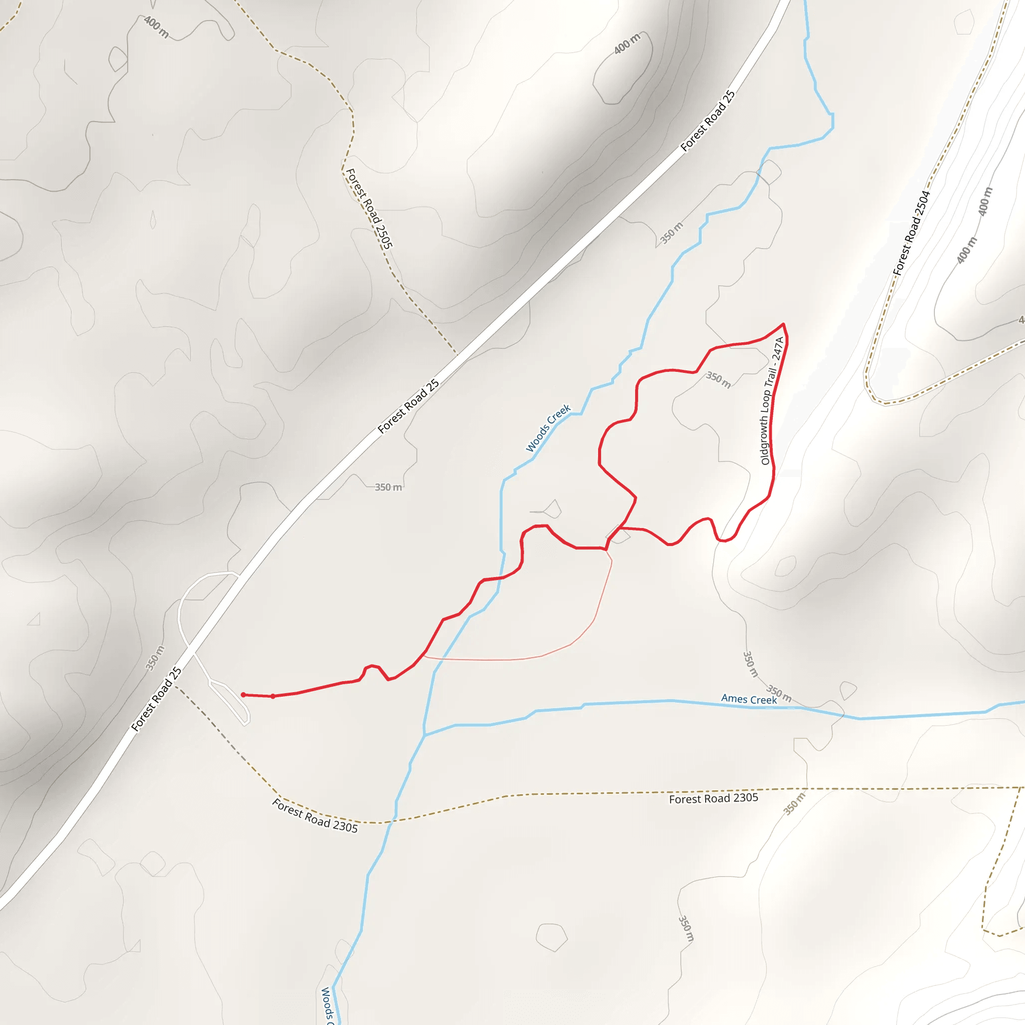 Old Growth Loop Trail mobile static map