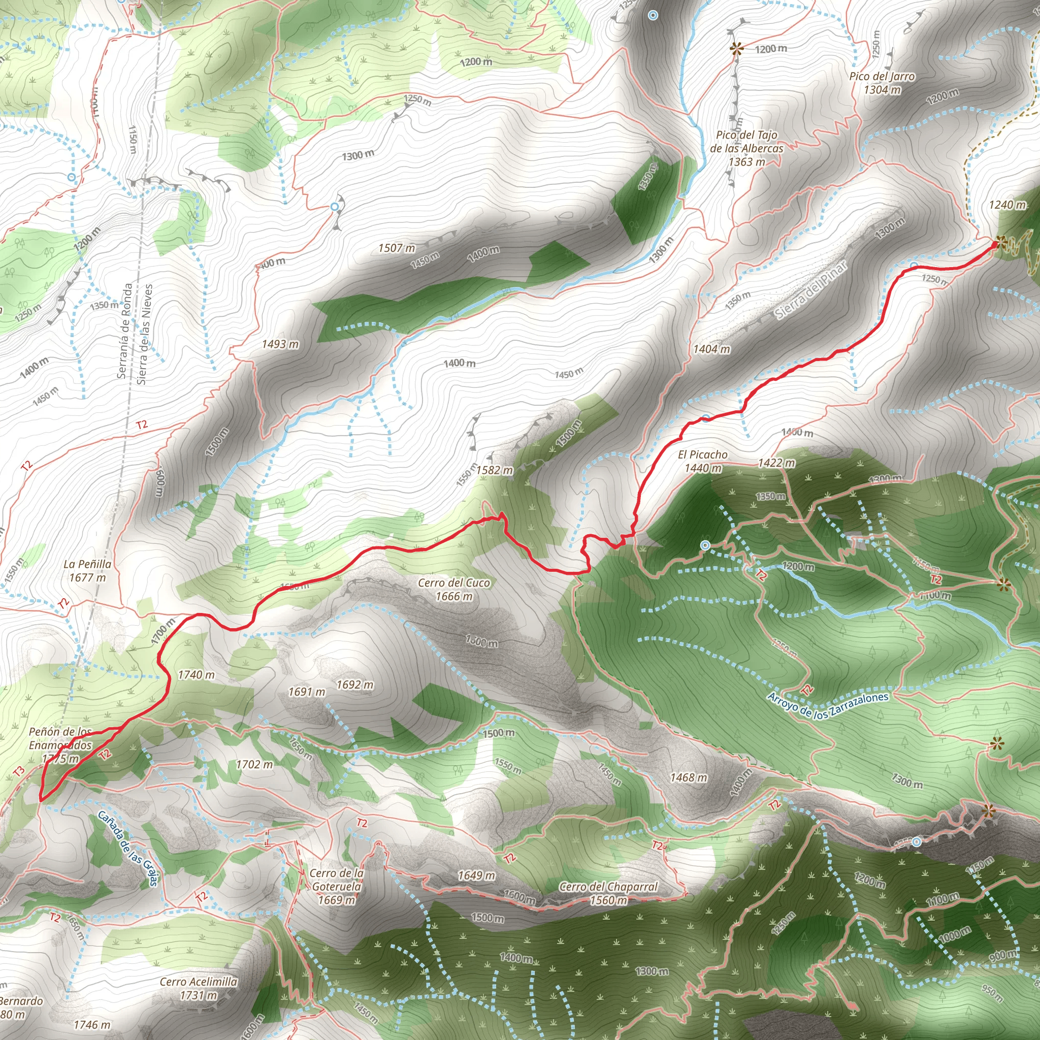 Peñón de los Enamorados from Yunquera mobile static map