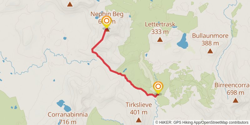 Nephin Loop via Letterkeen Trail stage 2 Map
