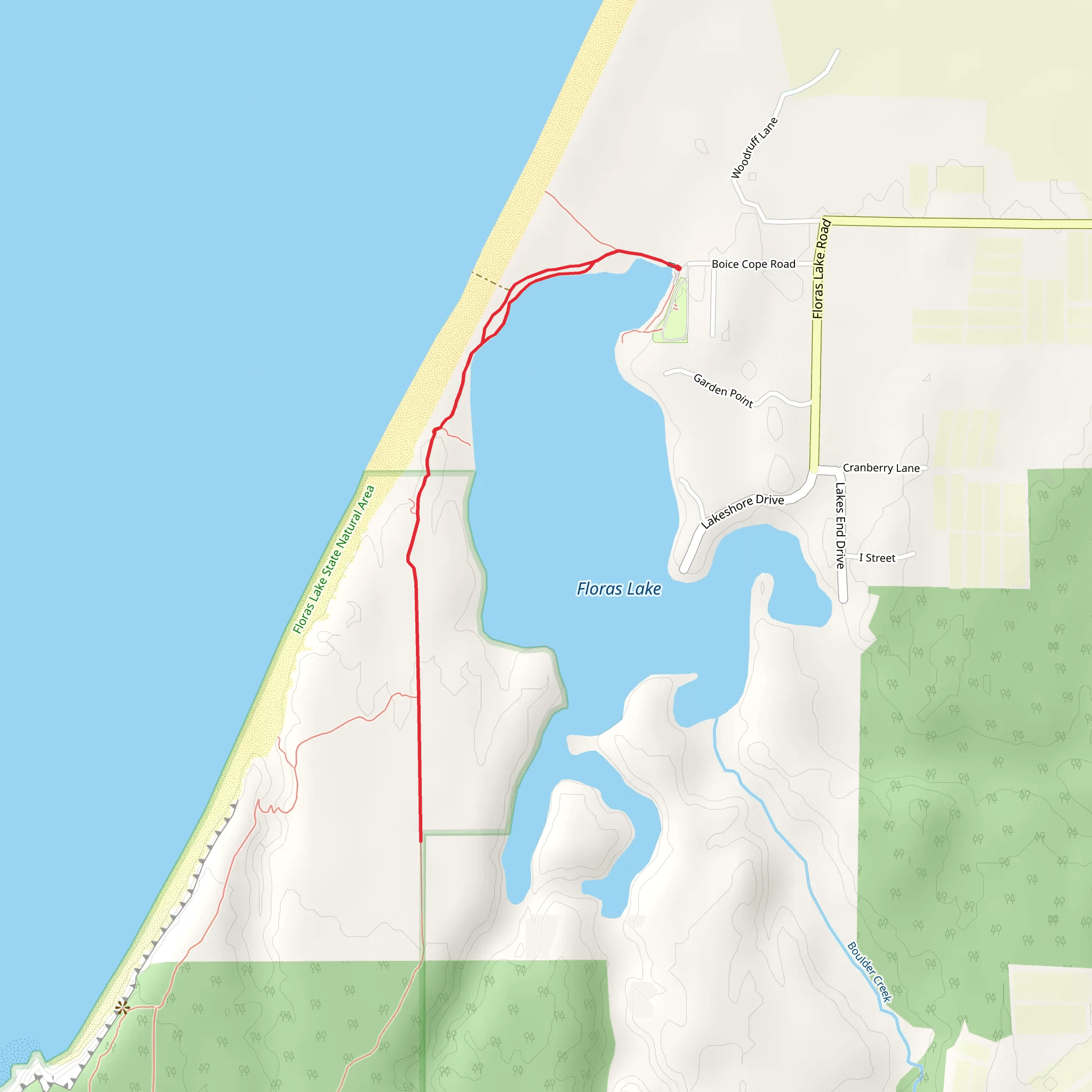 Floras Lake Road mobile static map