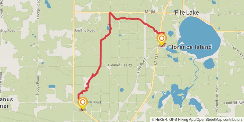 Fife Lake Trail - North Country Trail Loop stage 2 Map